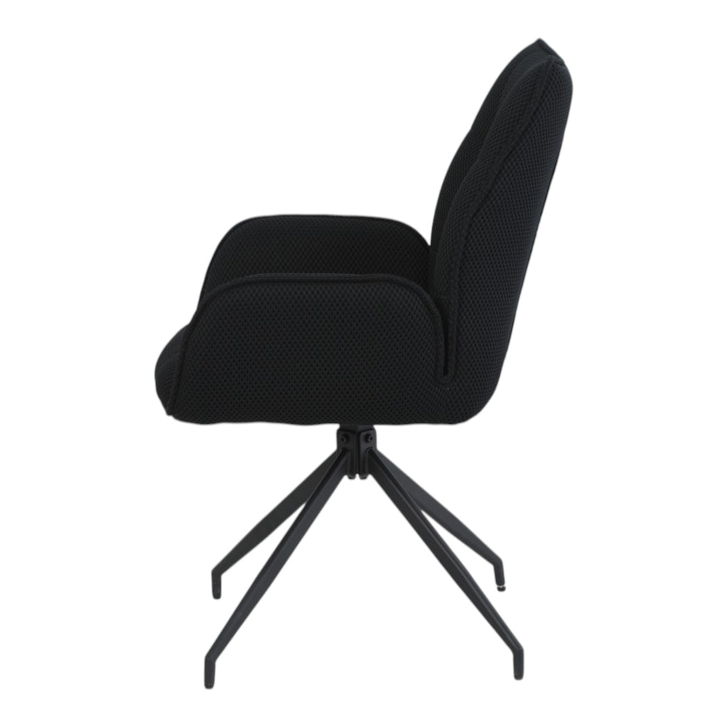 2 chaises pivotantes tissu maille 3D noir - CARILO