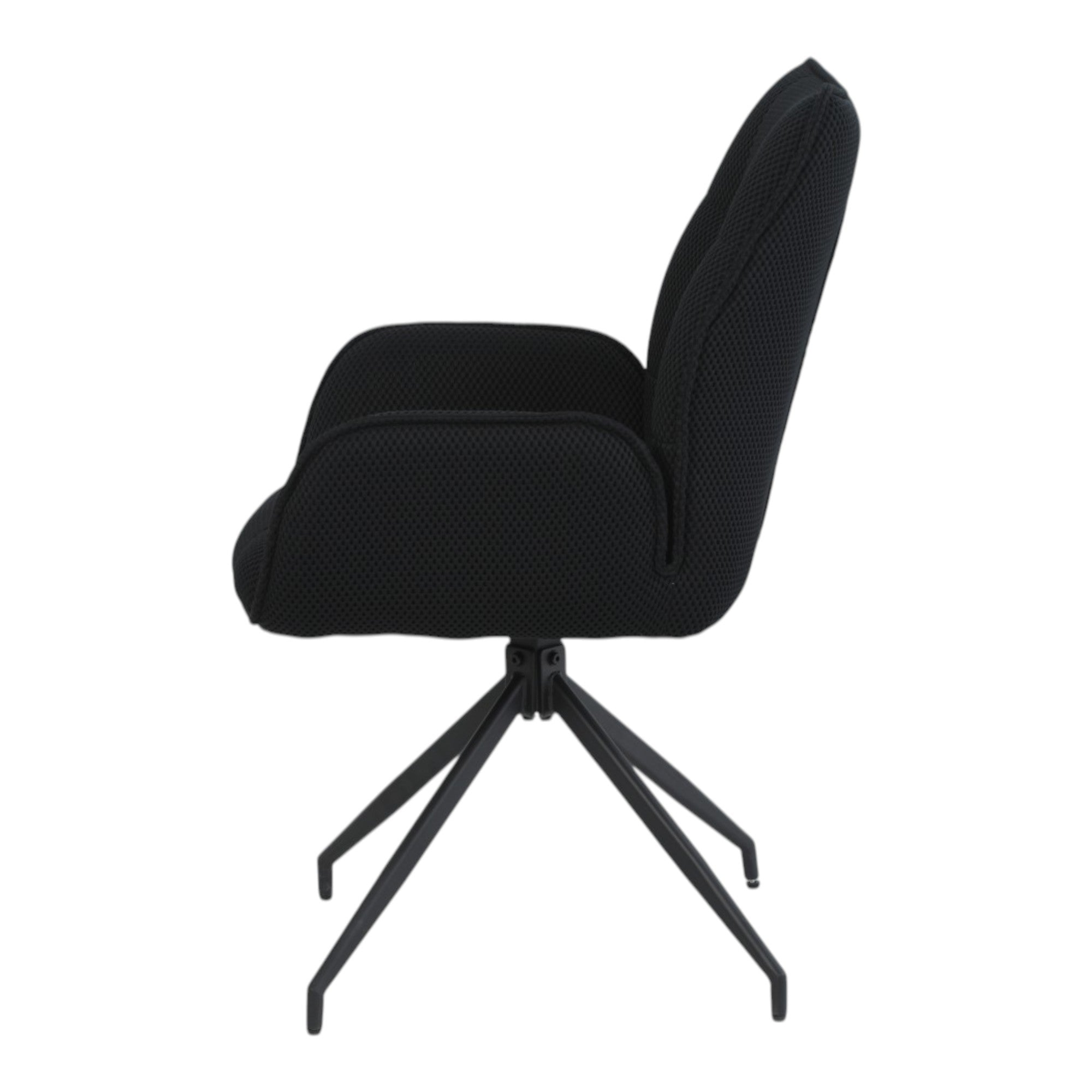 2 chaises pivotantes tissu maille 3D noir - CARILO
