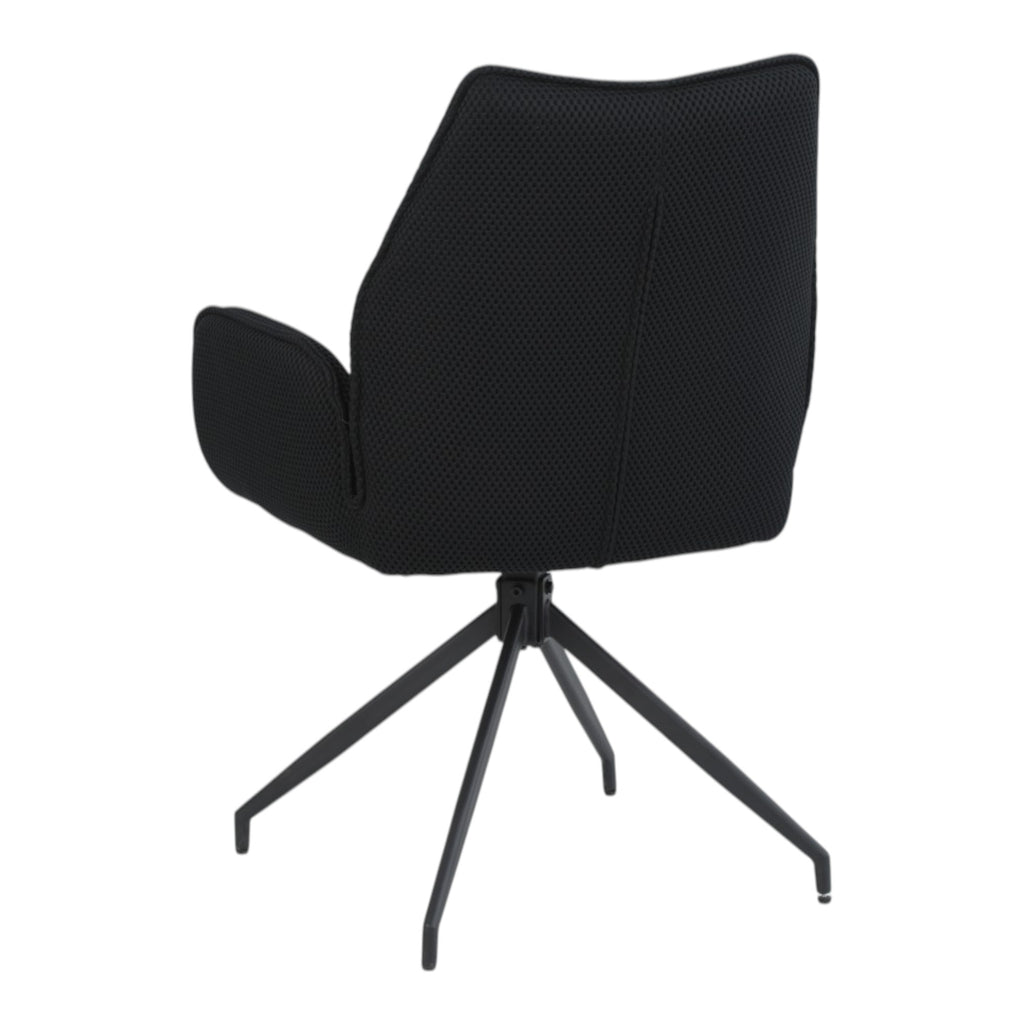 2 chaises pivotantes tissu maille 3D noir - CARILO