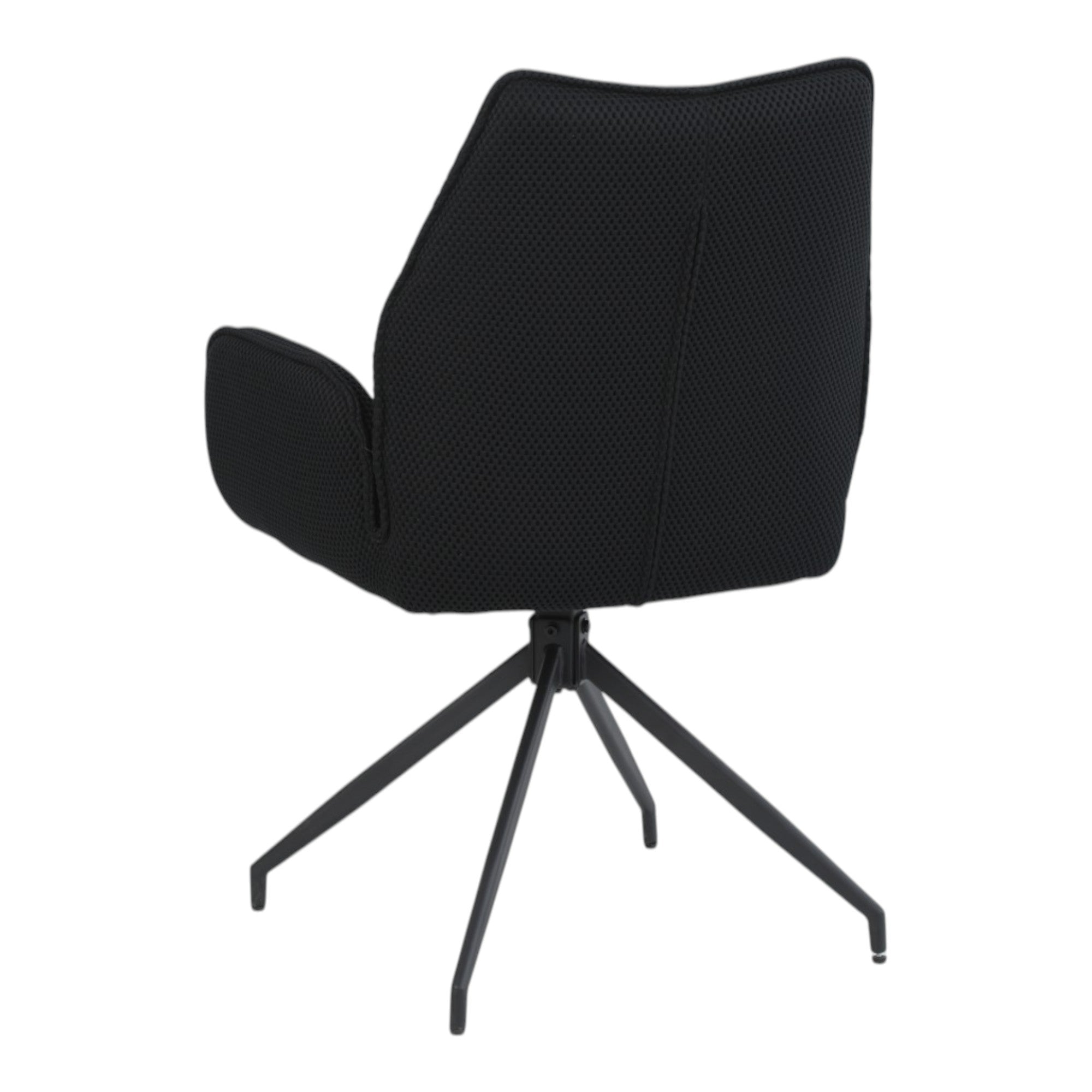 2 chaises pivotantes tissu maille 3D noir - CARILO