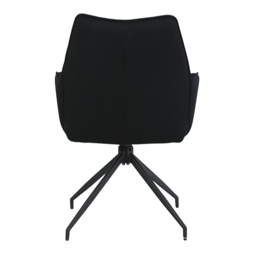 2 chaises pivotantes tissu maille 3D noir - CARILO