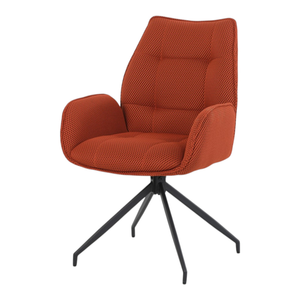 2 chaises pivotantes tissu maille 3D orange - CARILO