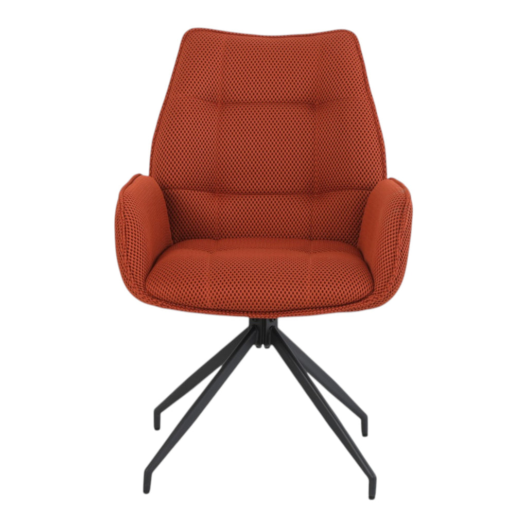 2 chaises pivotantes tissu maille 3D orange - CARILO