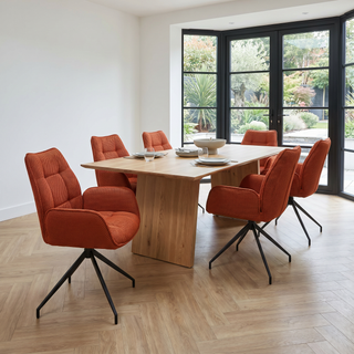 Lot de 2 chaises pivotantes tissu maille 3D orange - CARILO