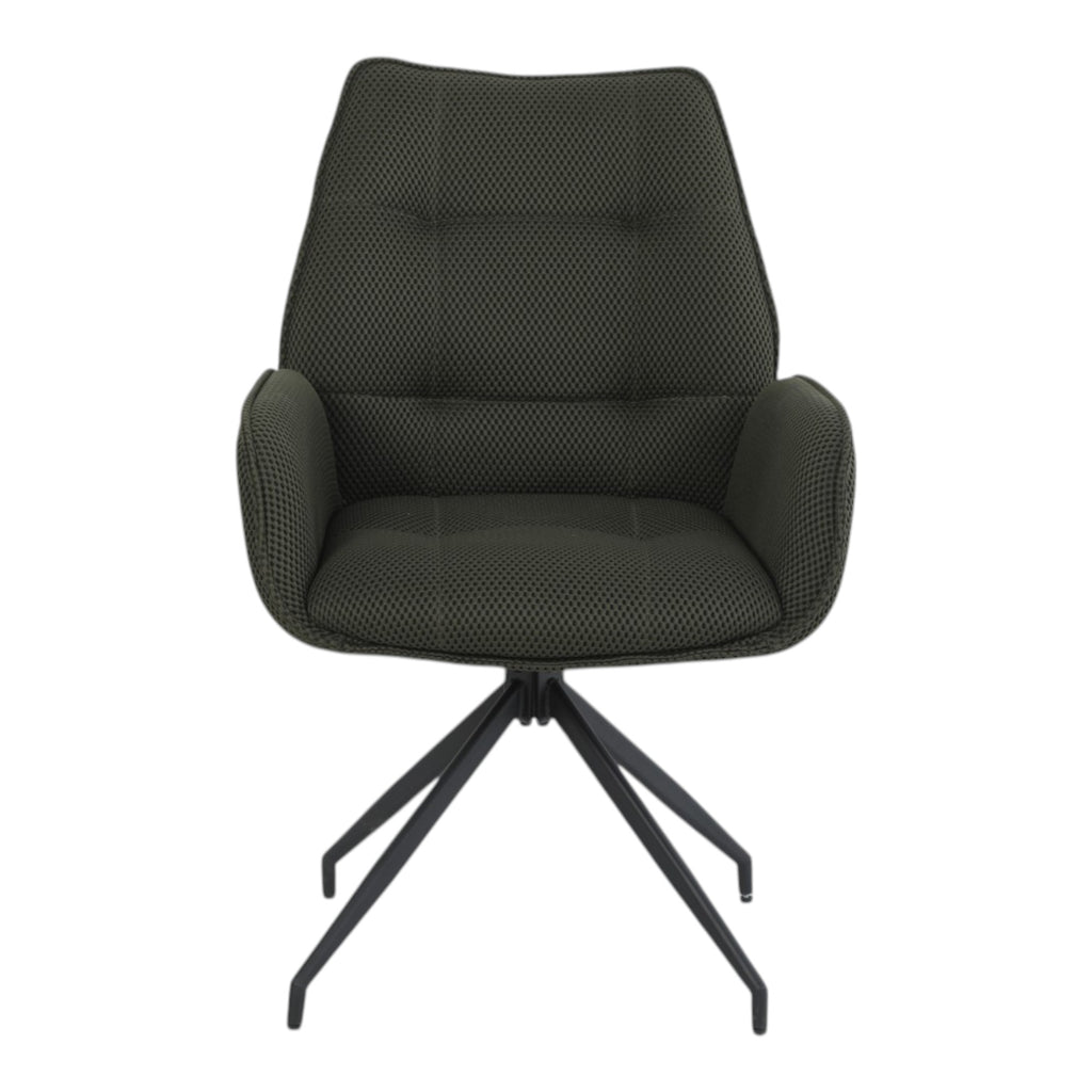2 chaises pivotantes tissu maille 3D vert - CARILO