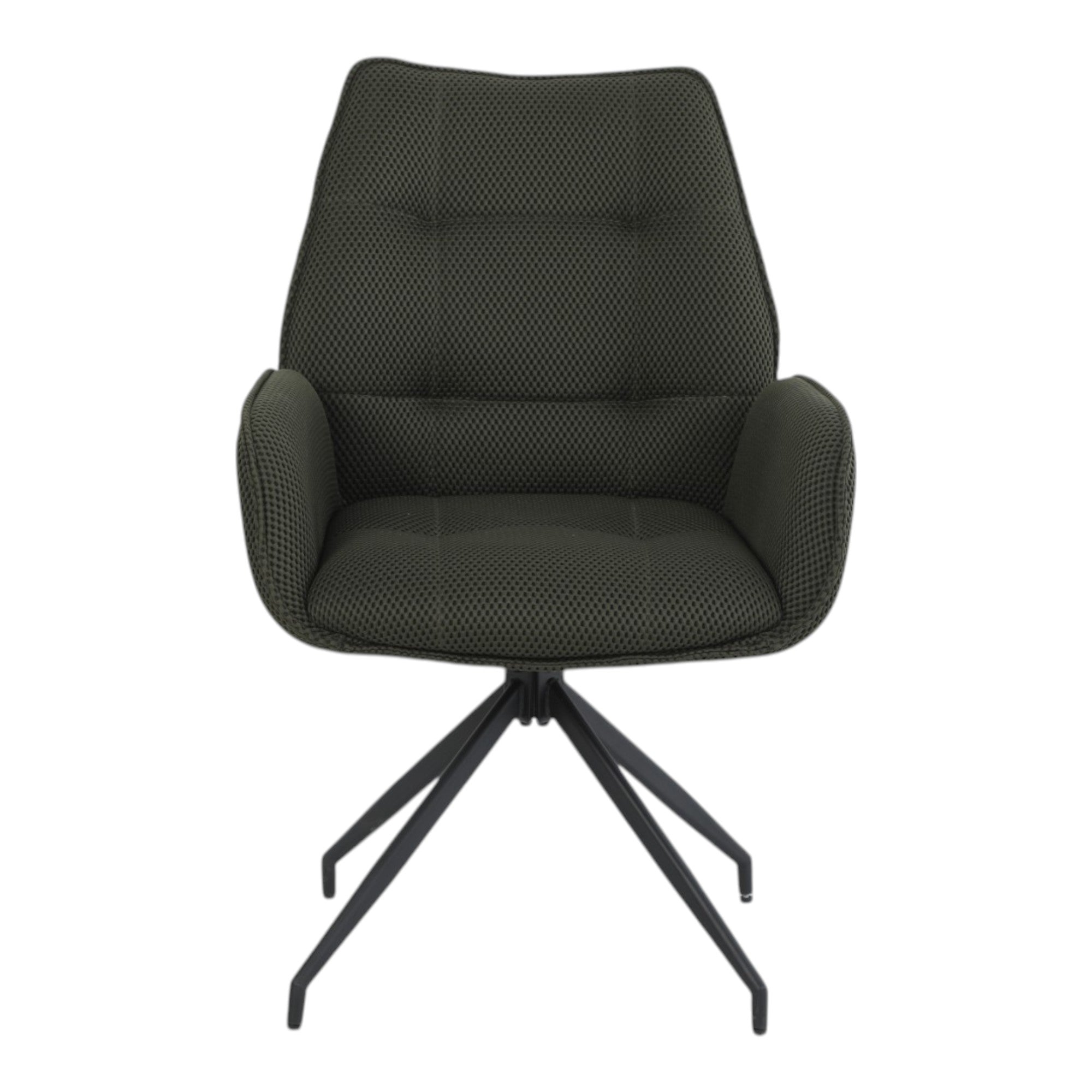 2 chaises pivotantes tissu maille 3D vert - CARILO