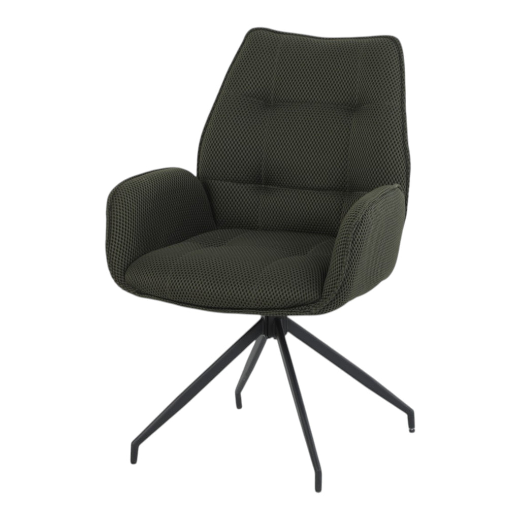 2 chaises pivotantes tissu maille 3D vert - CARILO