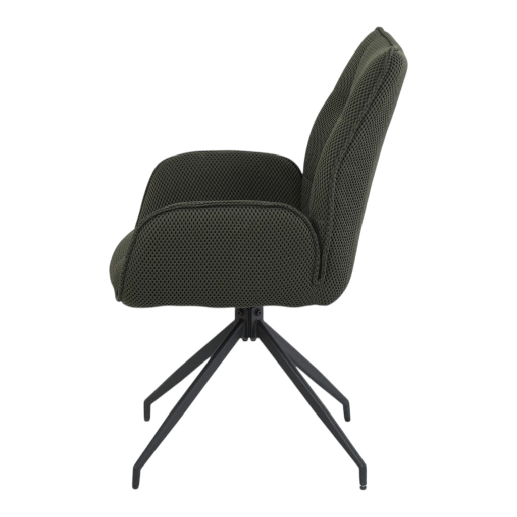 2 chaises pivotantes tissu maille 3D vert - CARILO
