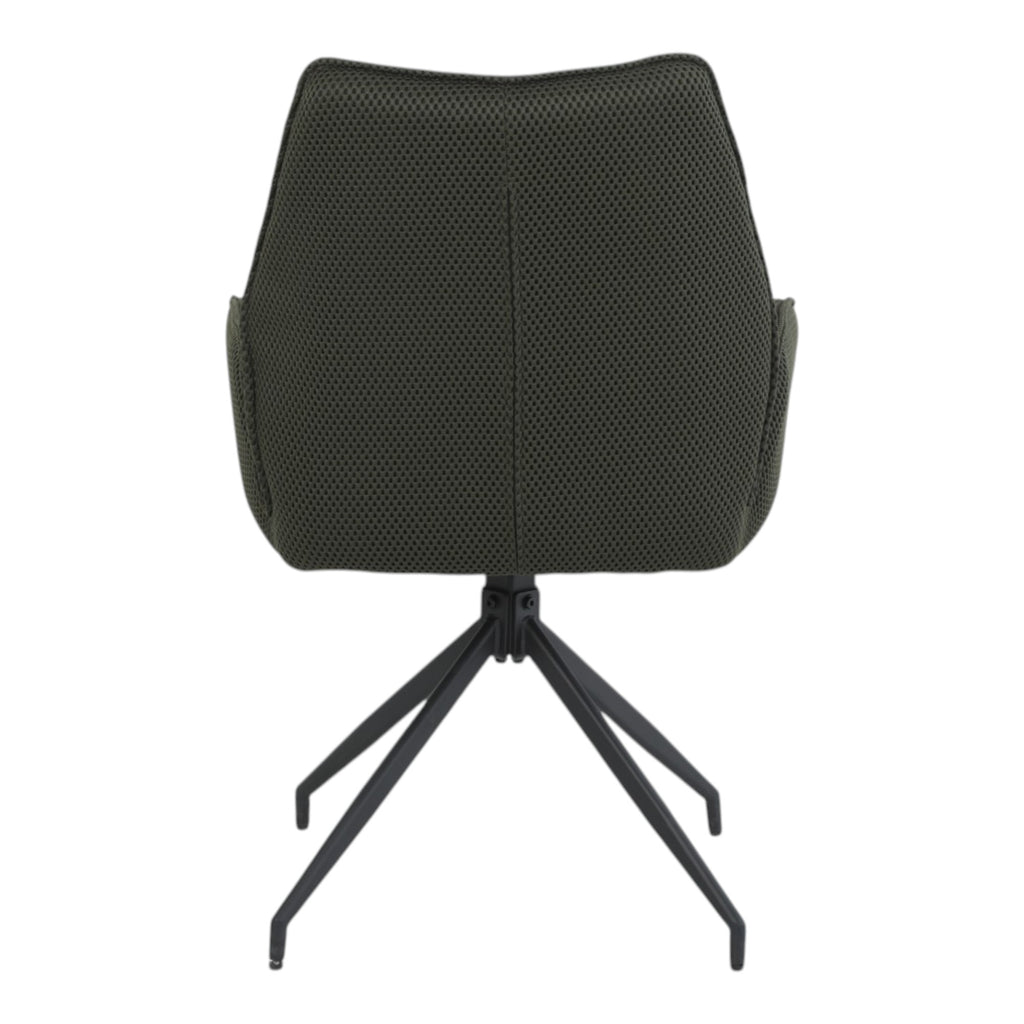 2 chaises pivotantes tissu maille 3D vert - CARILO