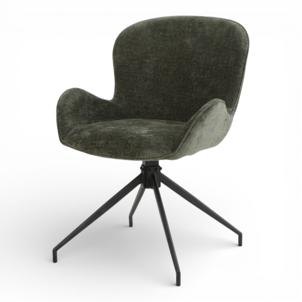 2 chaises pivotantes tissu vert - ASYAR