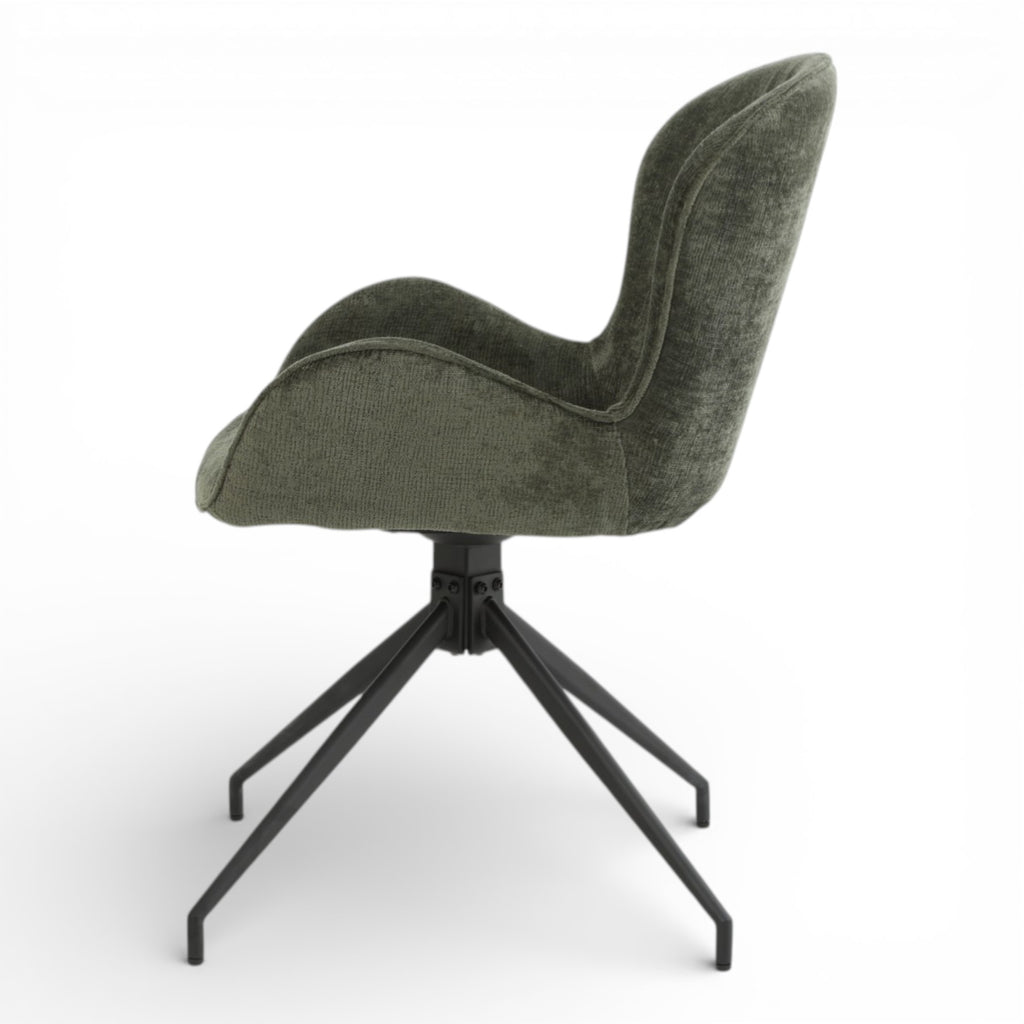 2 chaises pivotantes tissu vert - ASYAR