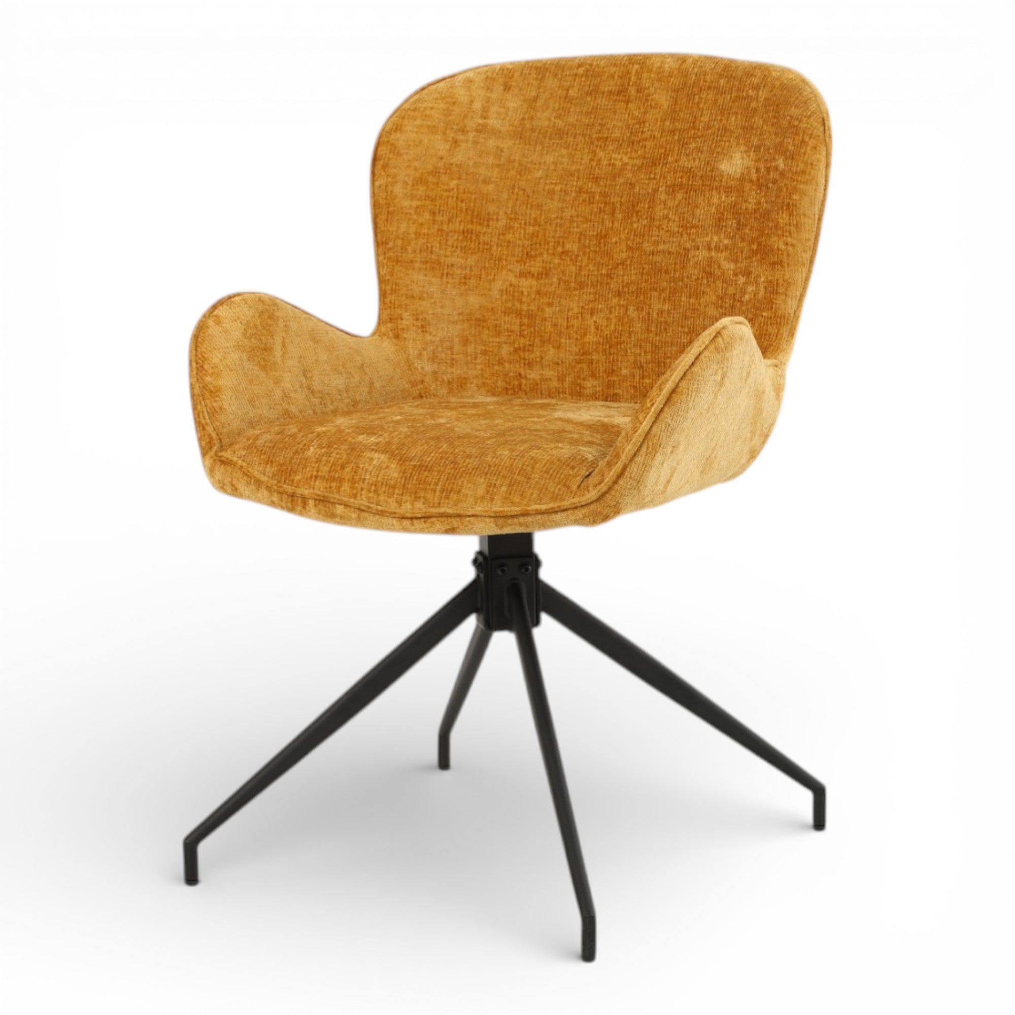 2 chaises pivotantes tissu jaune - ASYAR
