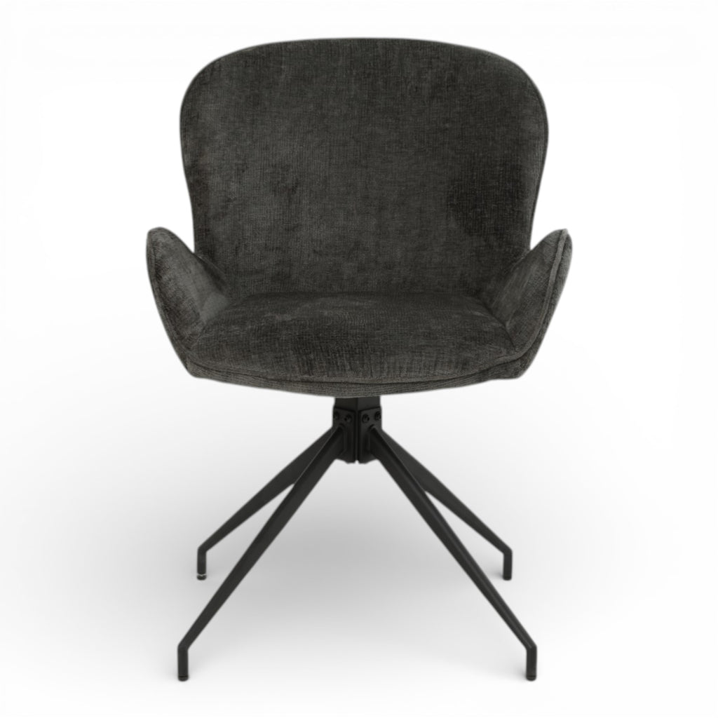 2 chaises pivotantes tissu gris foncé - ASYAR