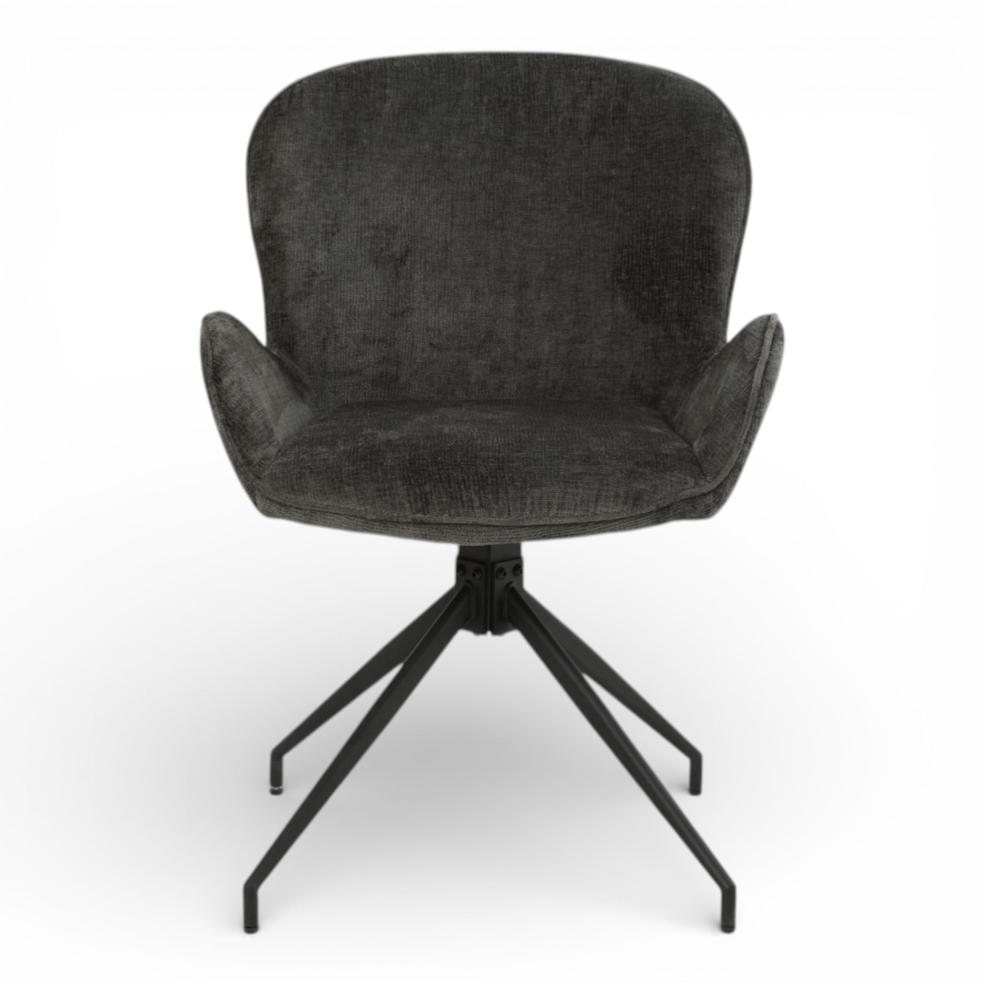 2 chaises pivotantes tissu gris foncé - ASYAR