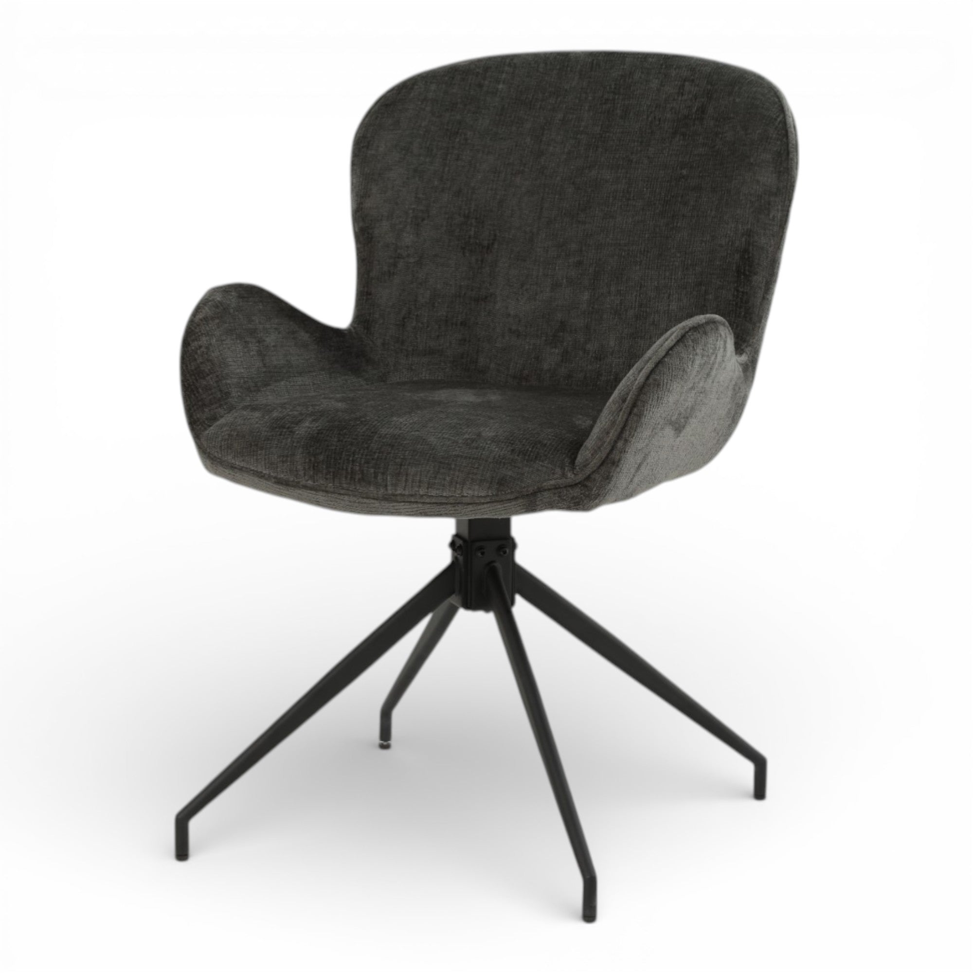 2 chaises pivotantes tissu gris foncé - ASYAR