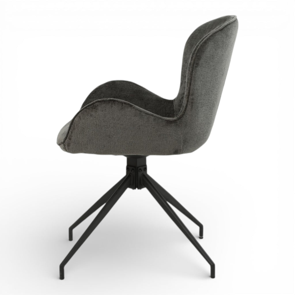 2 chaises pivotantes tissu gris foncé - ASYAR