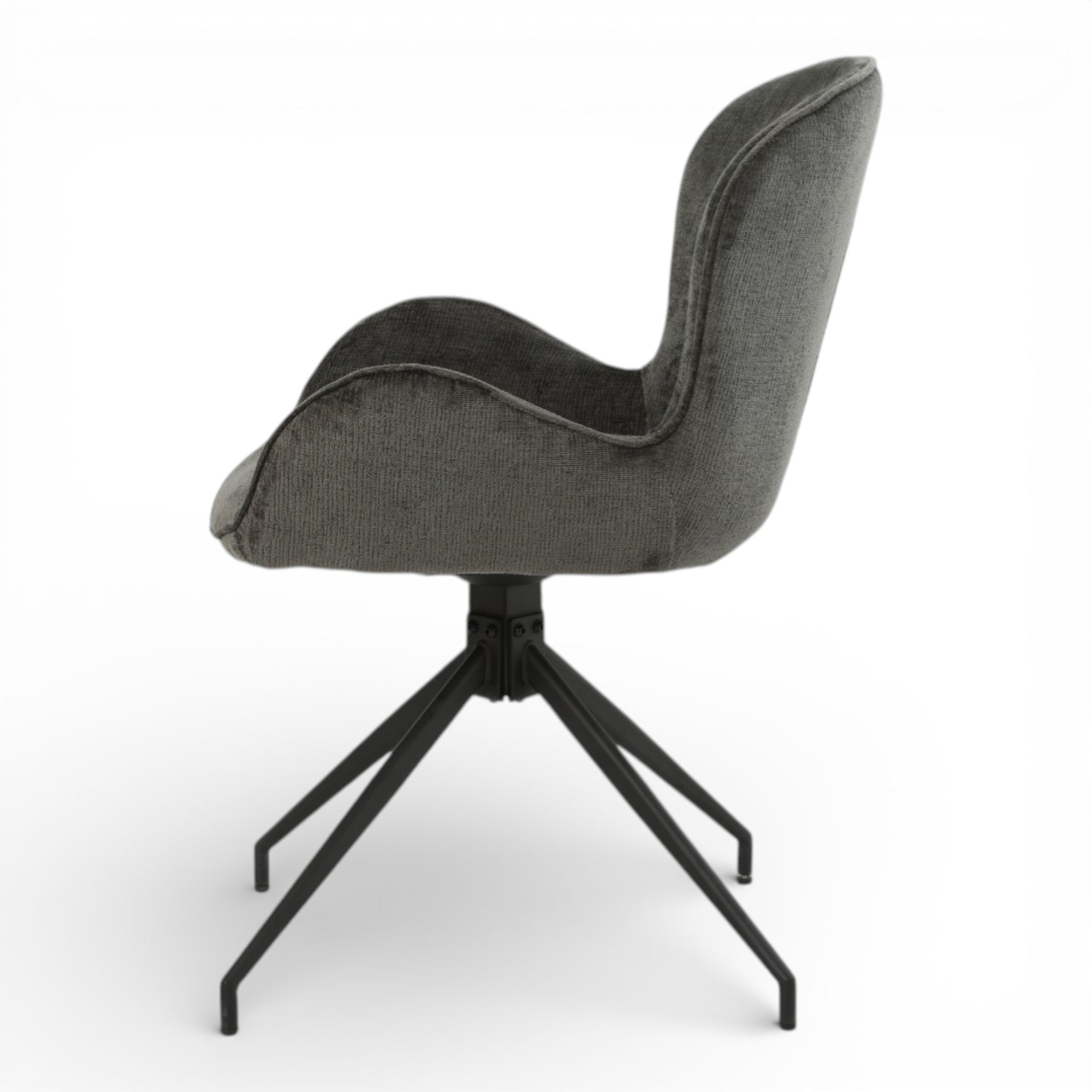 2 chaises pivotantes tissu gris foncé - ASYAR