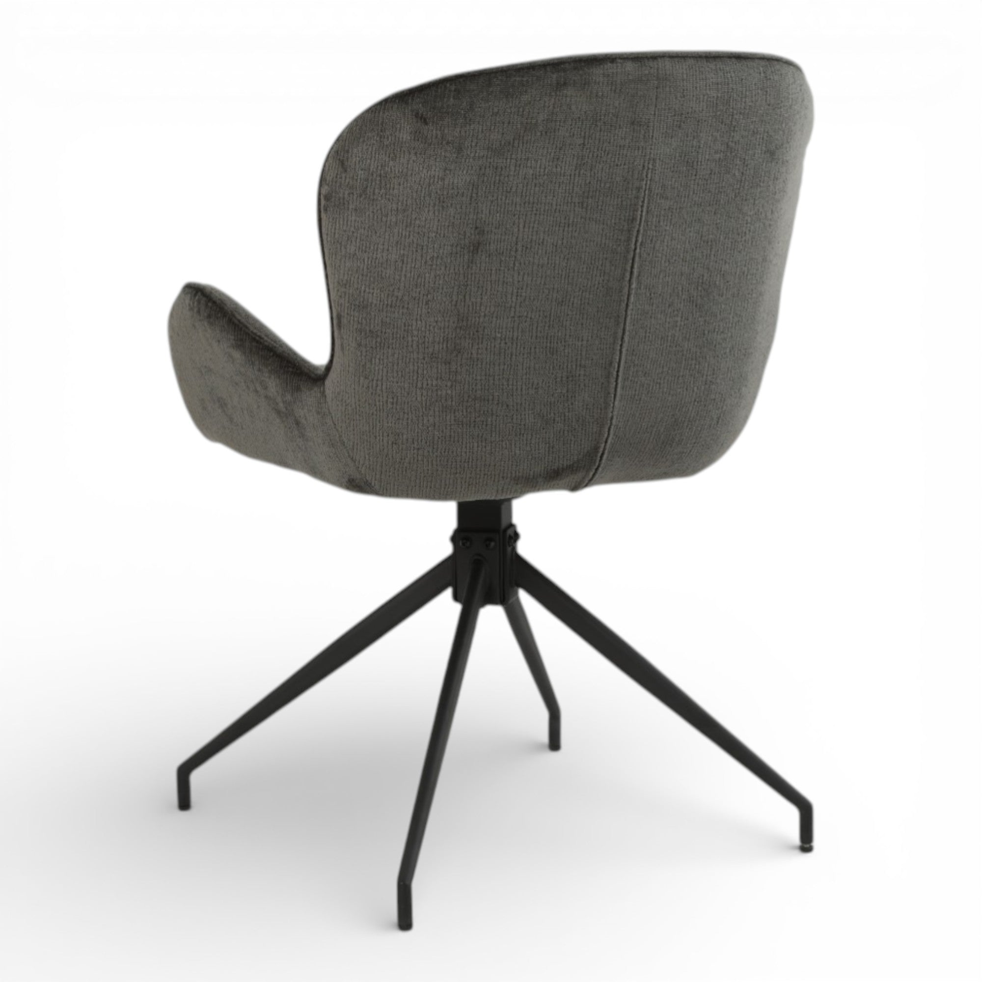 2 chaises pivotantes tissu gris foncé - ASYAR