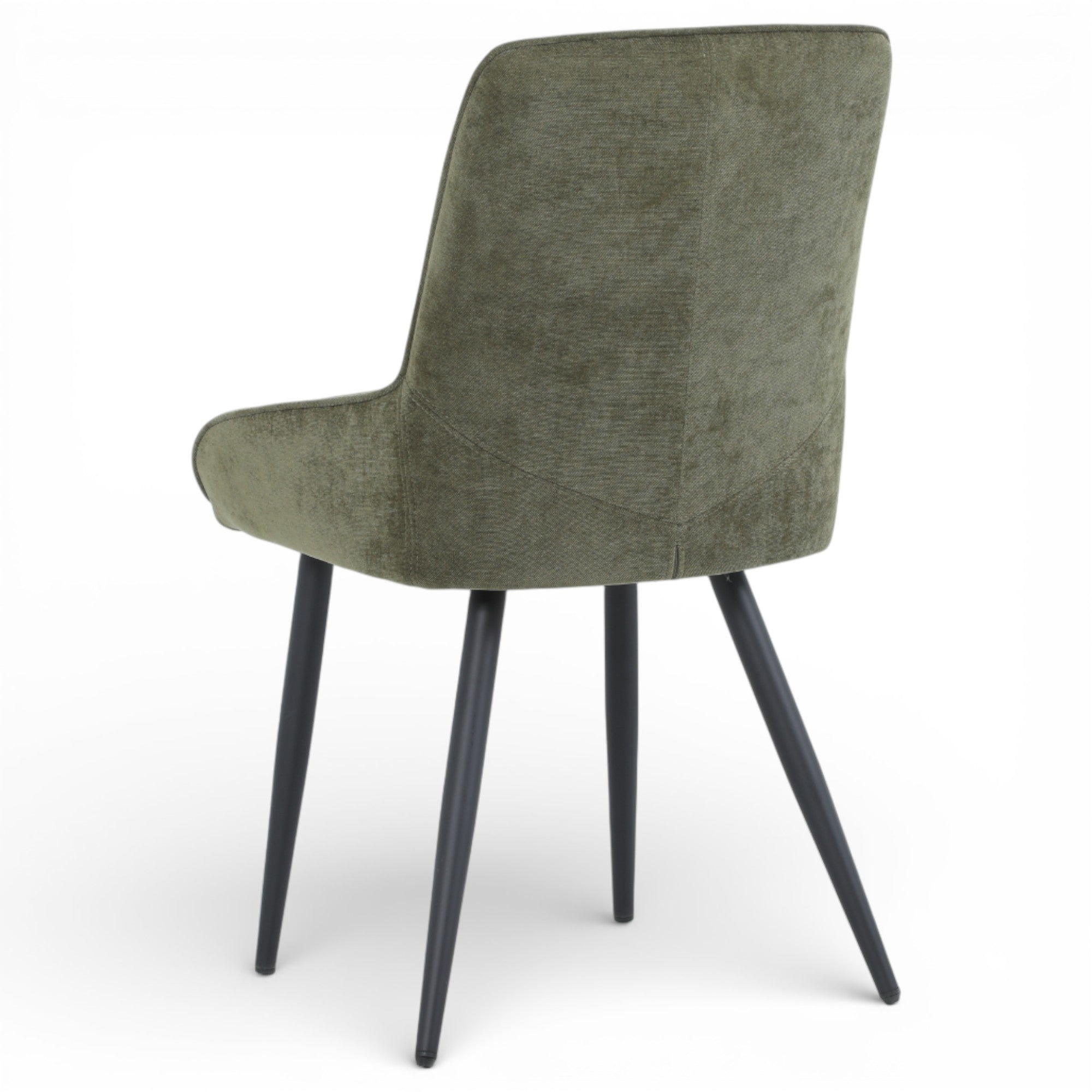 2 chaises tissu vert pieds métal - BJORN