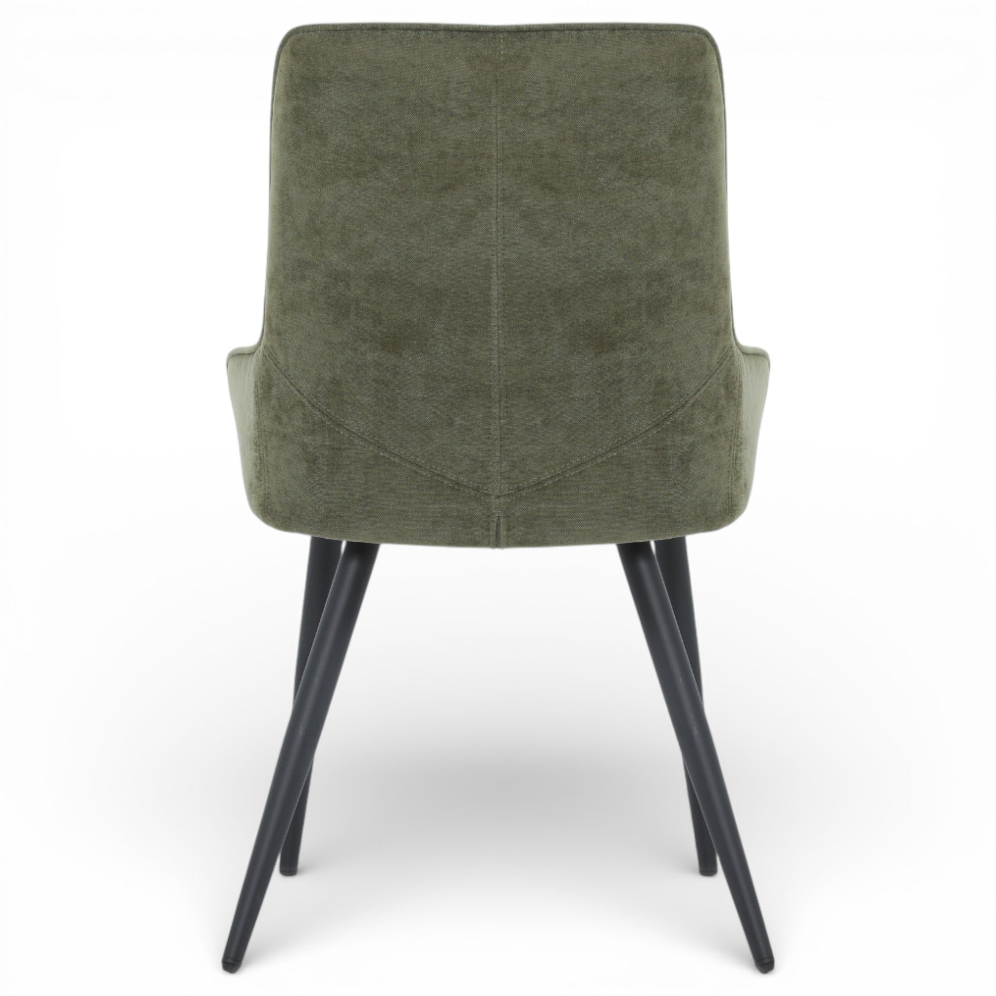 2 chaises tissu vert pieds métal - BJORN
