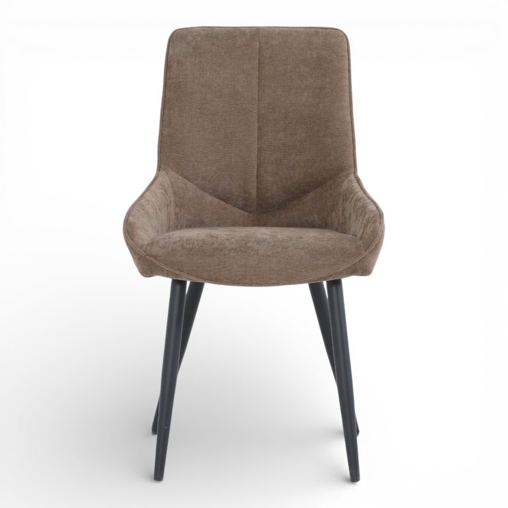2 chaises tissu marron pieds métal - BJORN