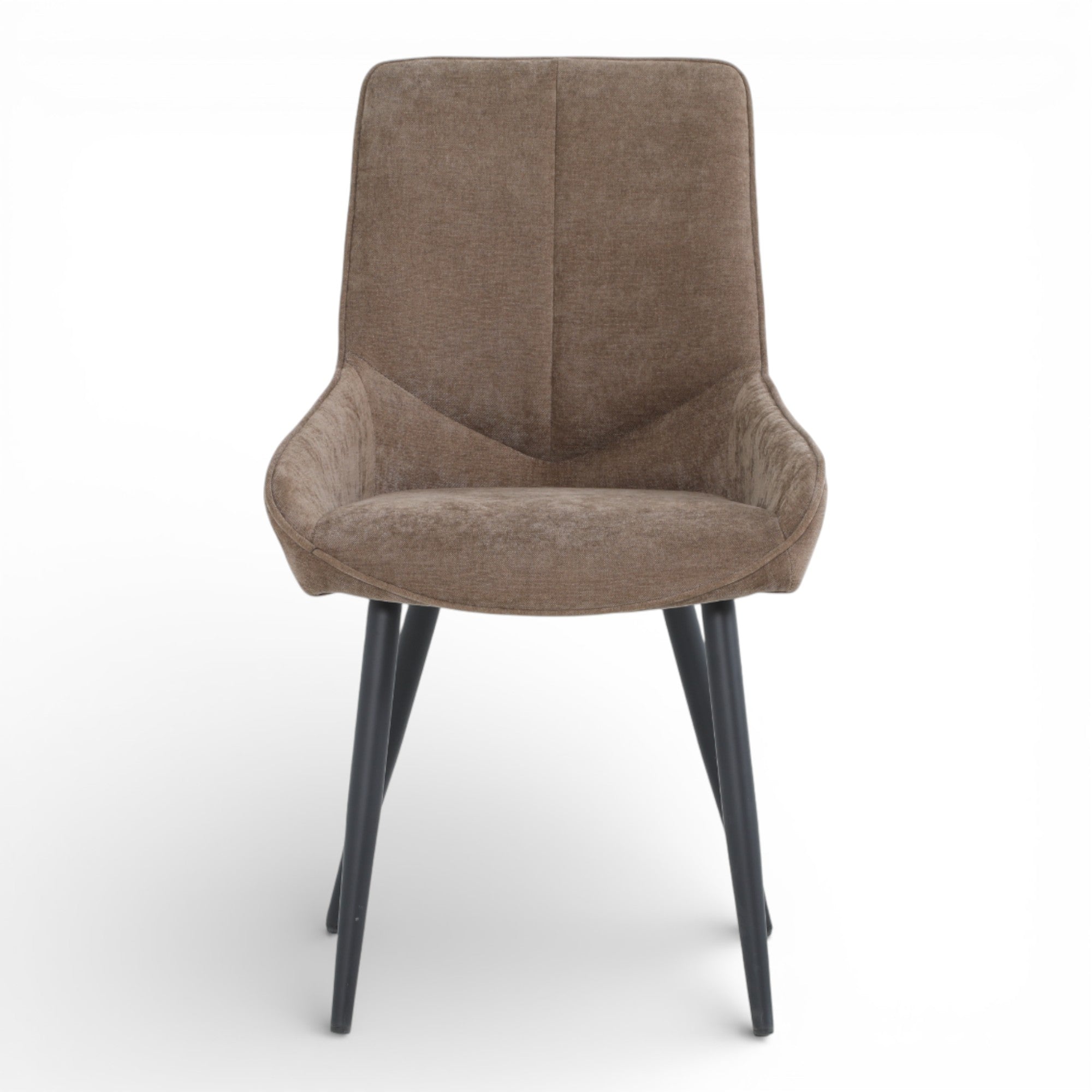 2 chaises tissu marron pieds métal - BJORN