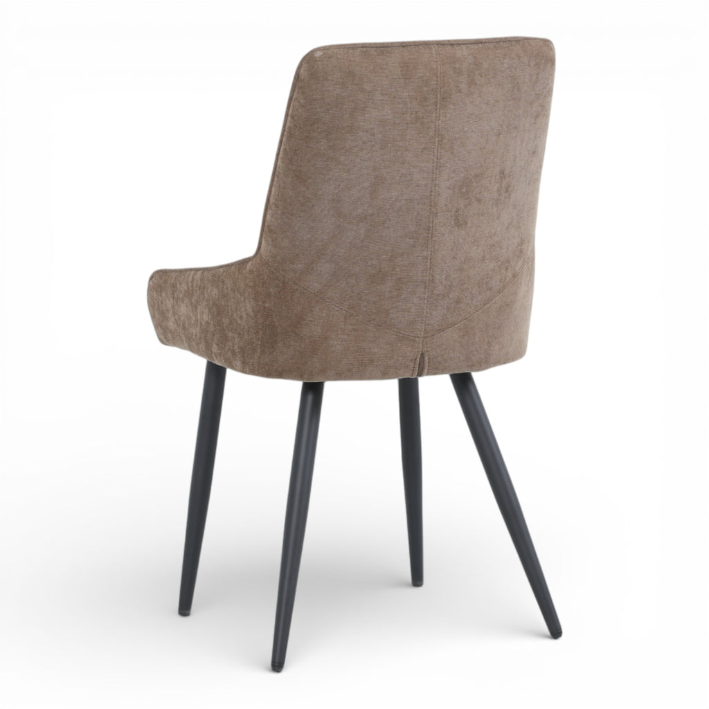 2 chaises tissu marron pieds métal - BJORN
