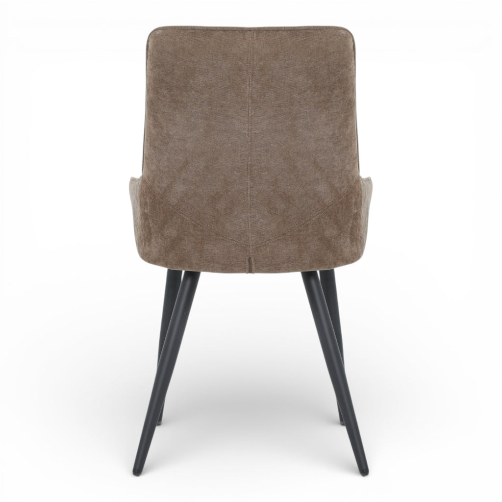 2 chaises tissu marron pieds métal - BJORN