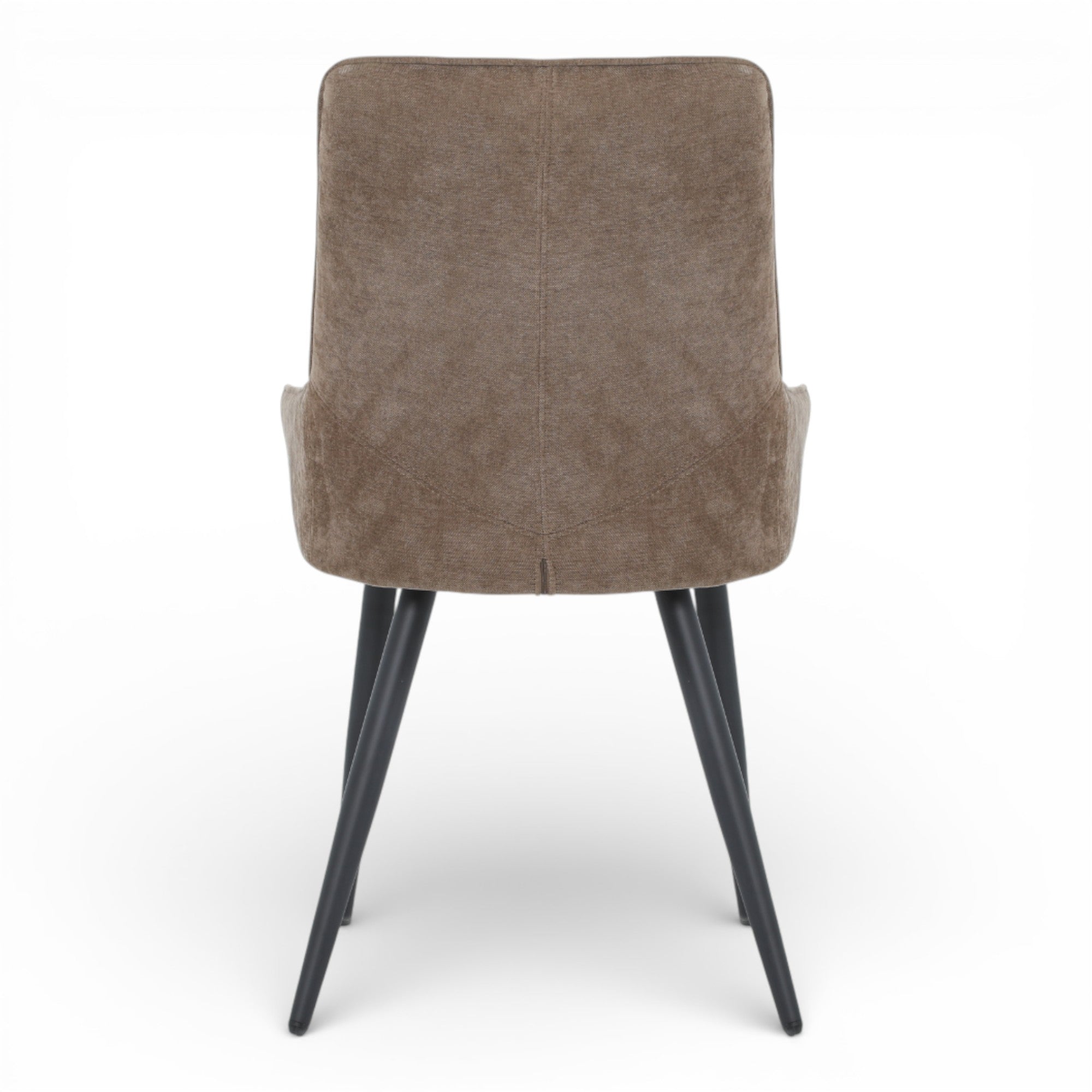 2 chaises tissu marron pieds métal - BJORN
