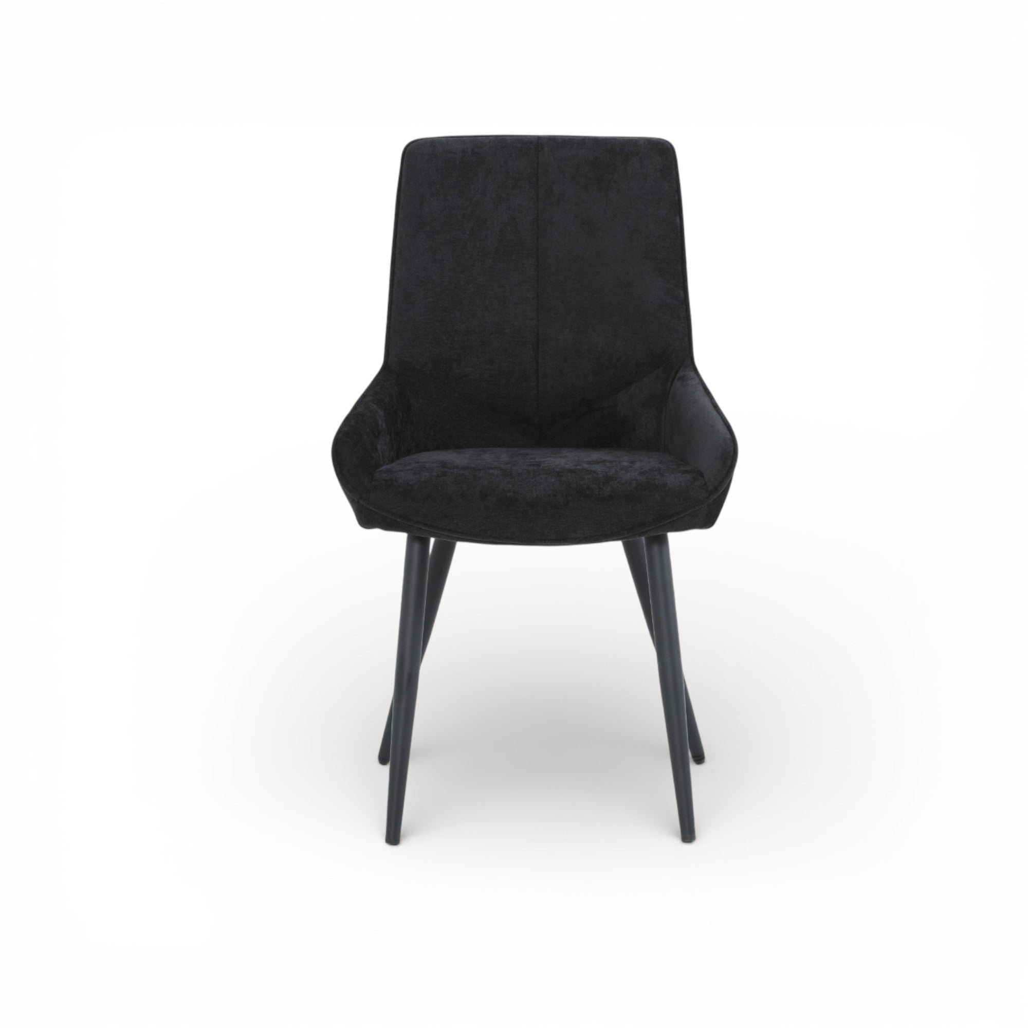 2 chaises tissu noir pieds métal - BJORN