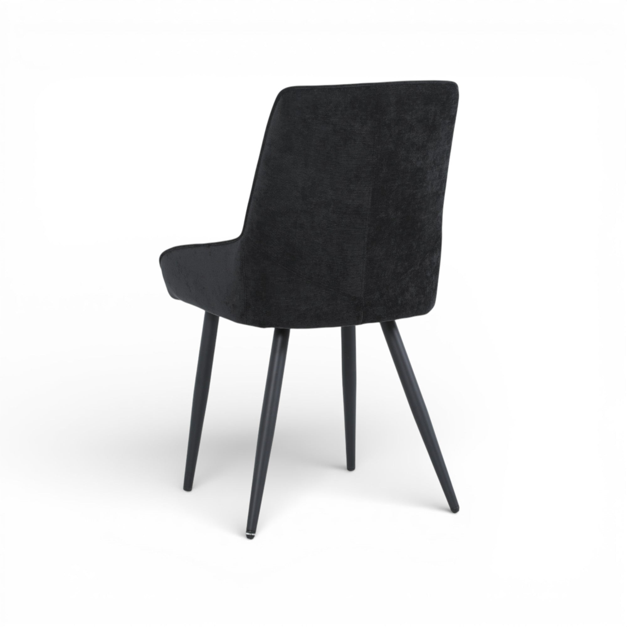 2 chaises tissu noir pieds métal - BJORN