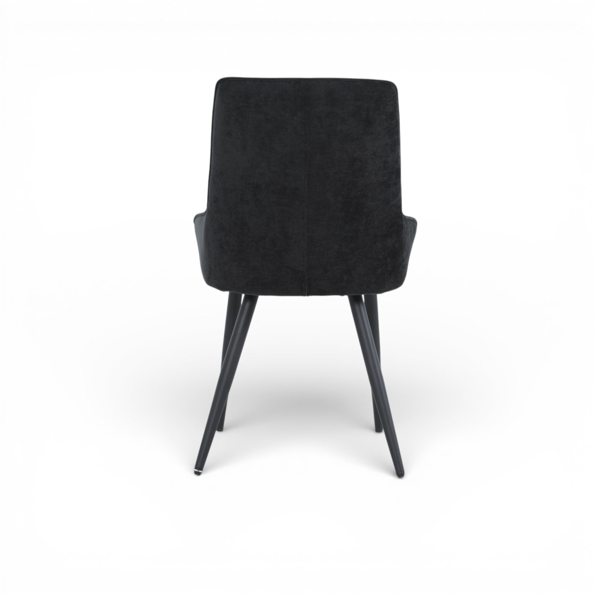2 chaises tissu noir pieds métal - BJORN