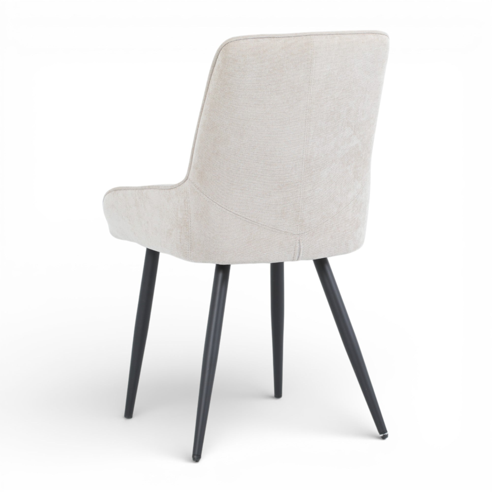 2 chaises tissu beige pieds métal - BJORN