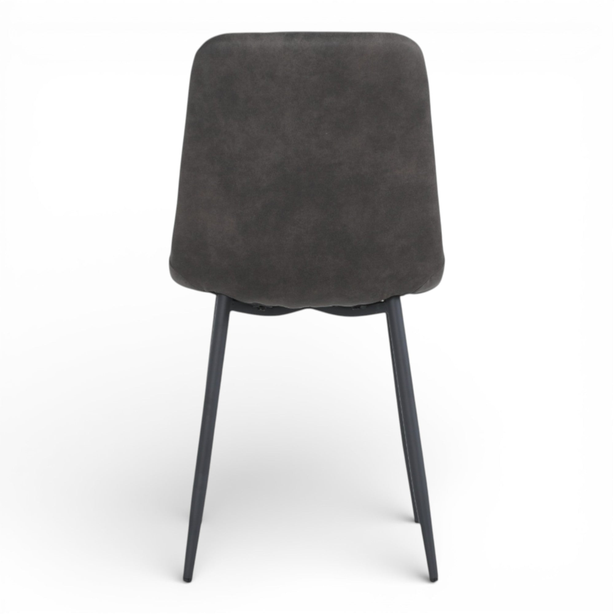 4 chaises tissu anthracite cowboy pieds métal noir - CLEO