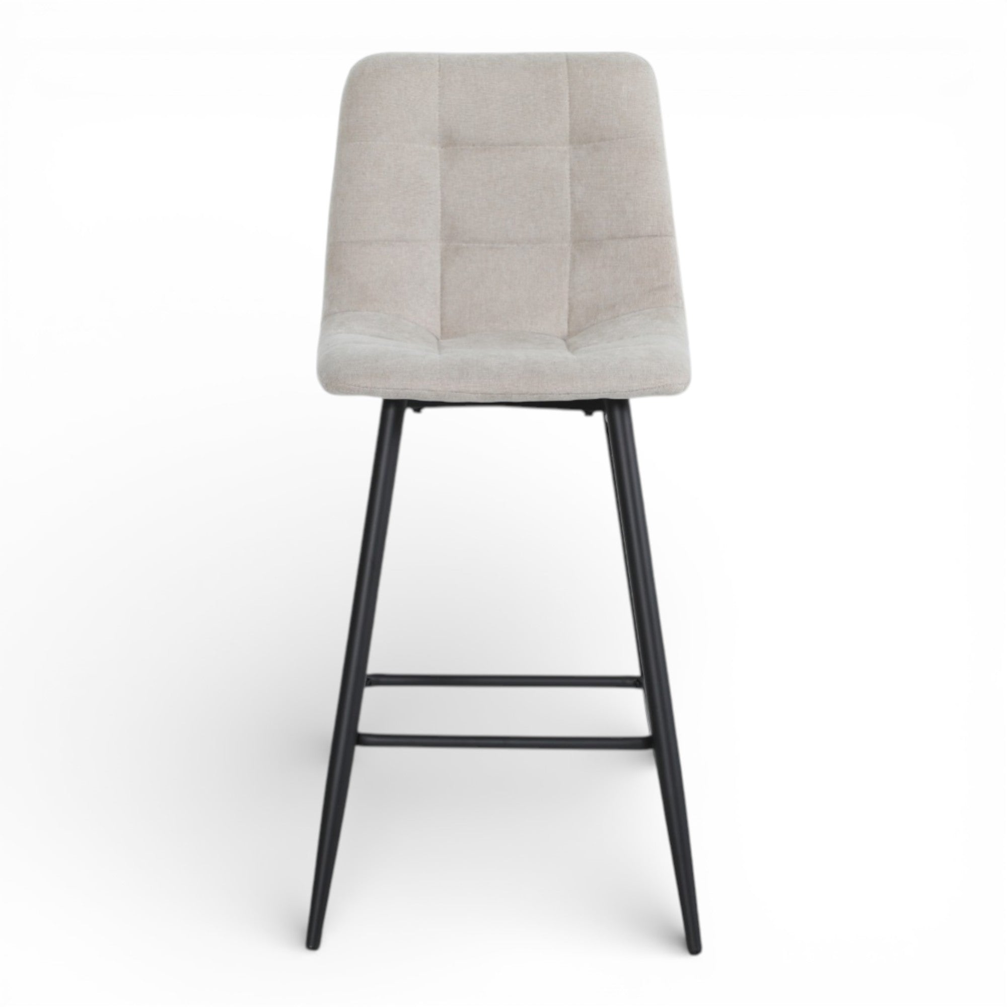 Lot de 2 chaises hautes / tabourets H65 cm tissu beige - MALOY