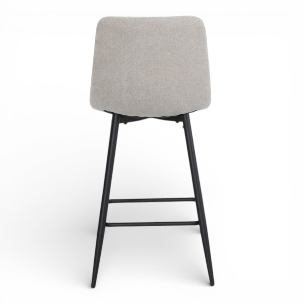 Lot de 2 chaises hautes / tabourets H65 cm tissu beige - MALOY