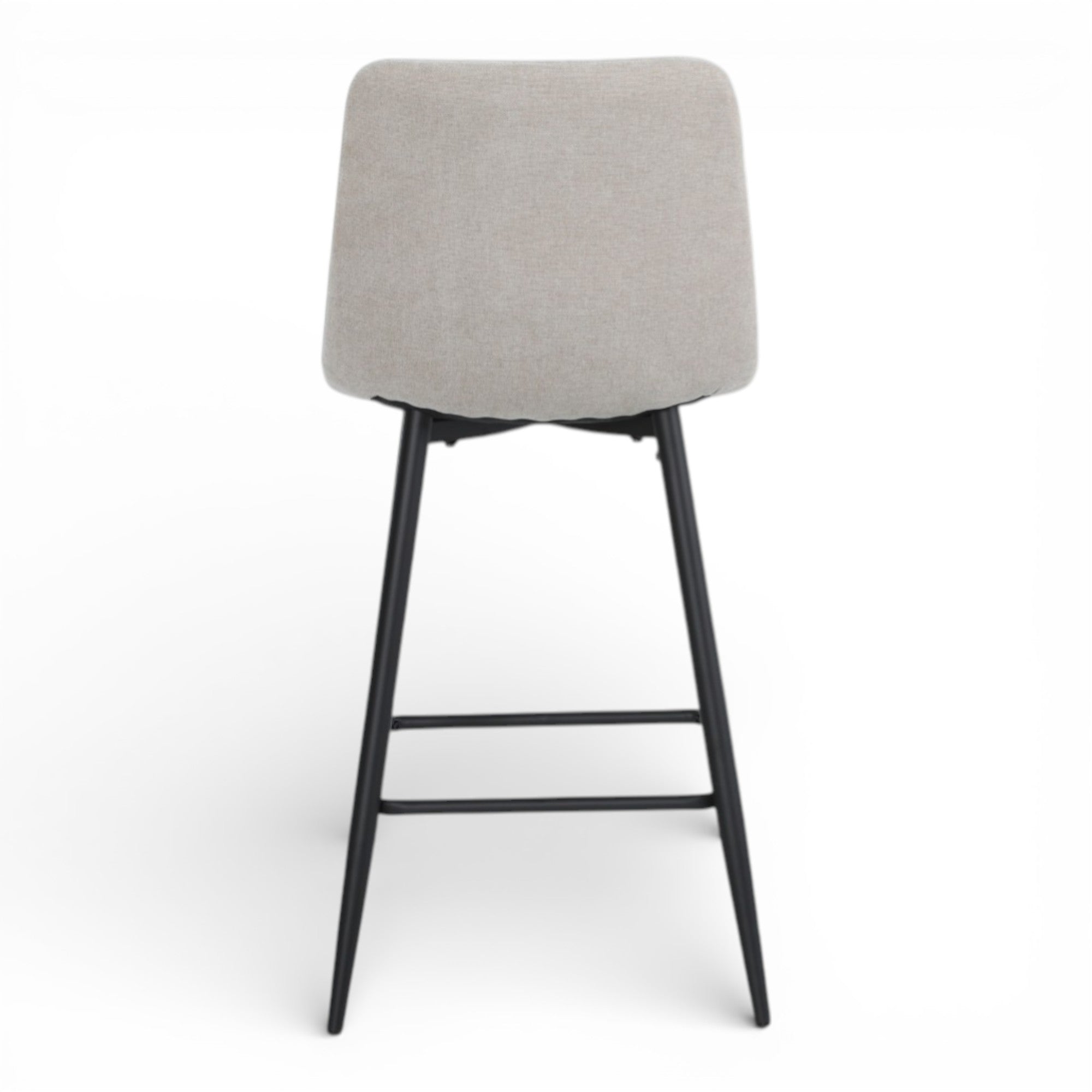 Lot de 2 chaises hautes / tabourets H65 cm tissu beige - MALOY