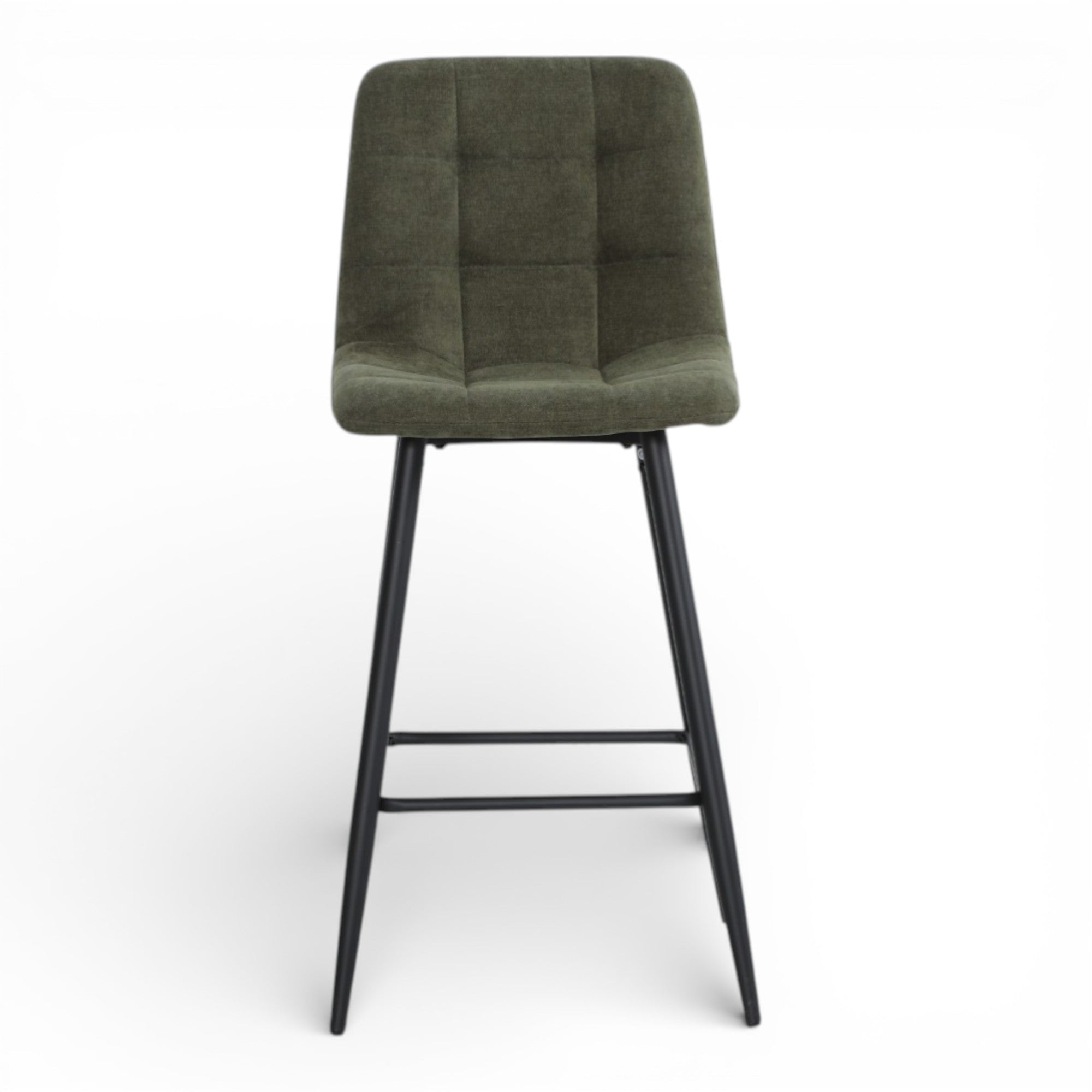 2 chaises hautes / tabourets H65 cm tissu vert - MALOY