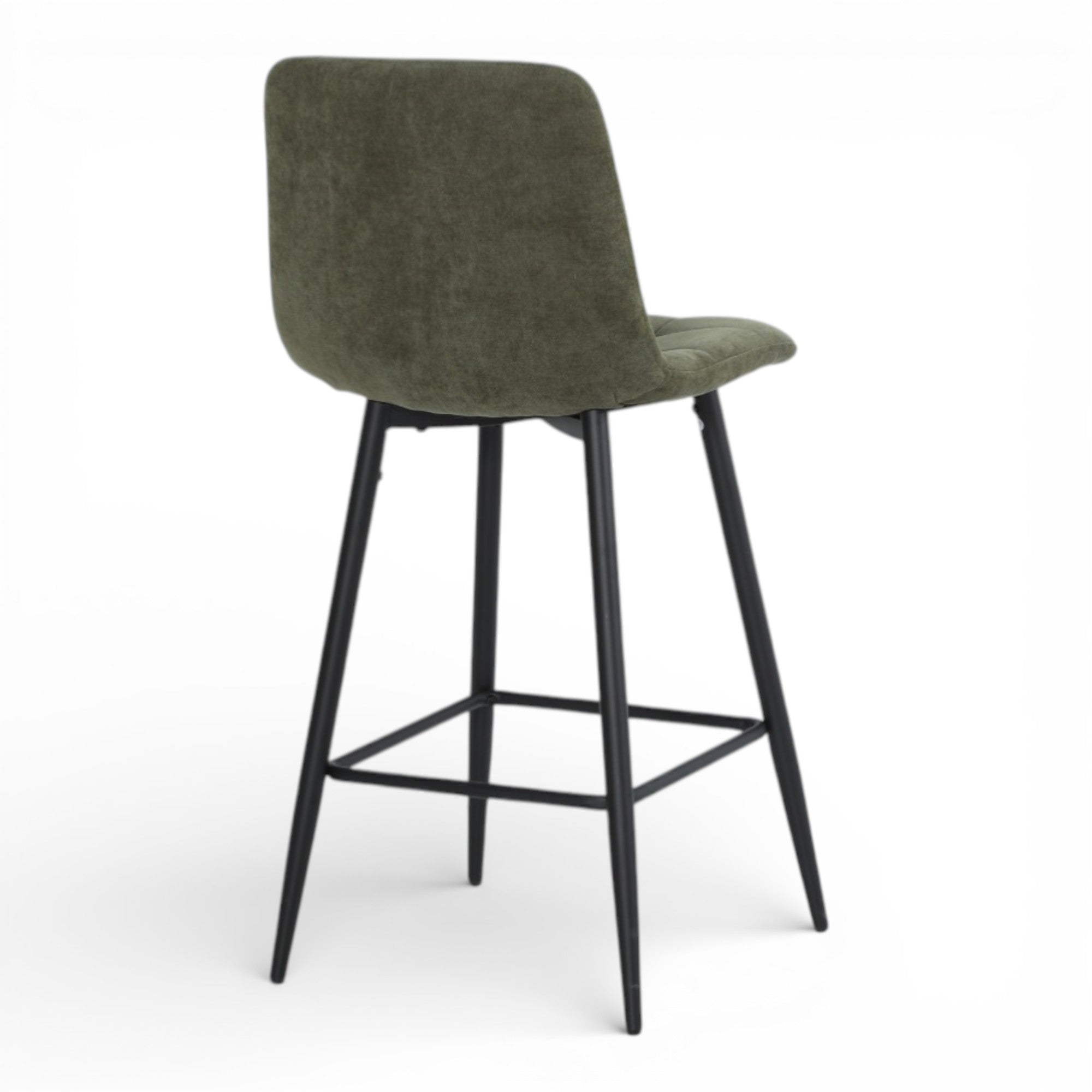 2 chaises hautes / tabourets H65 cm tissu vert - MALOY