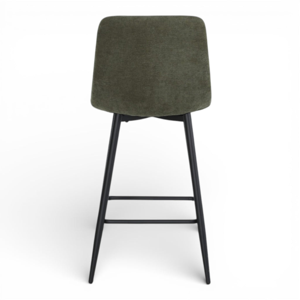 2 chaises hautes / tabourets H65 cm tissu vert - MALOY