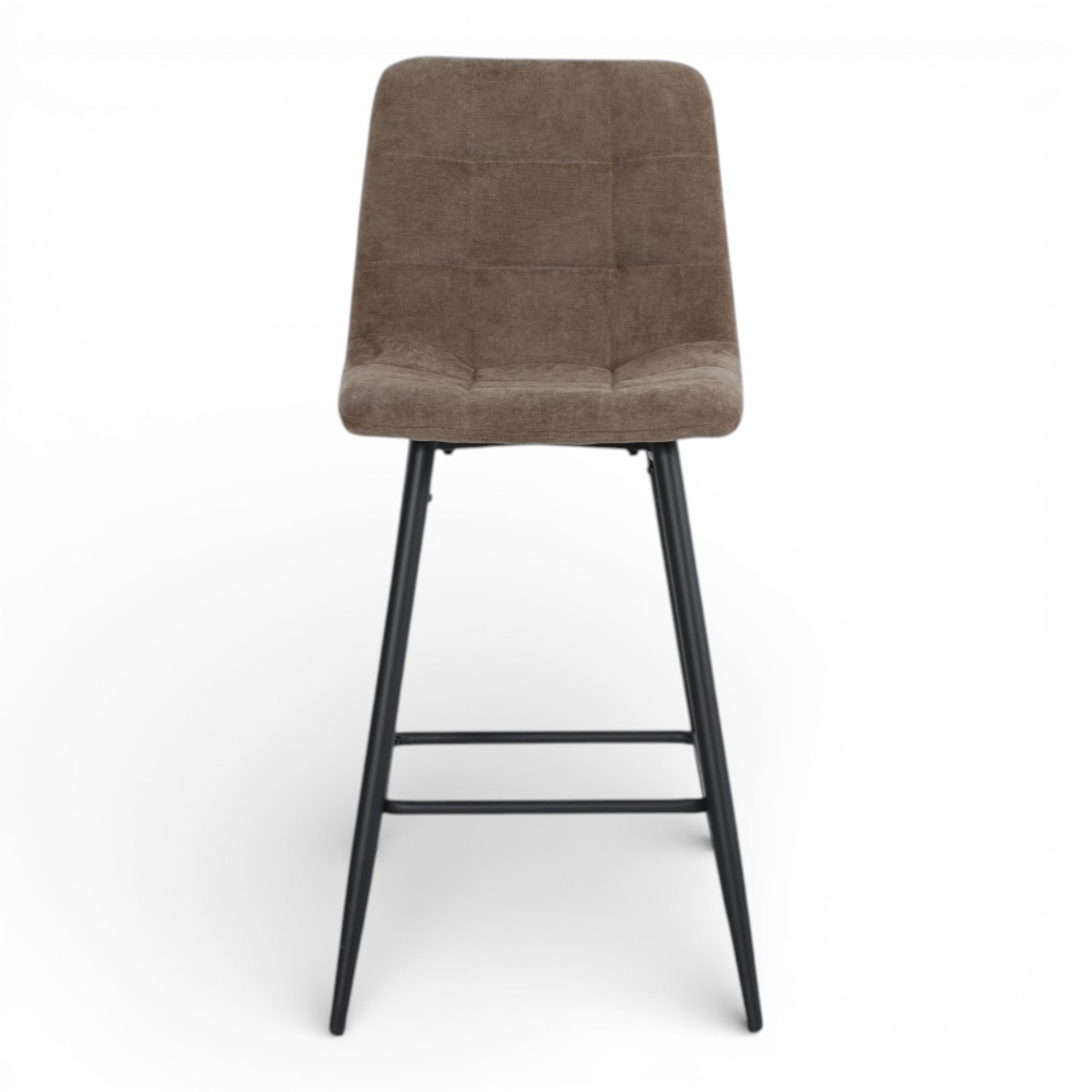 Lot de 2 chaises hautes / tabourets H65 cm tissu marron - MALOY
