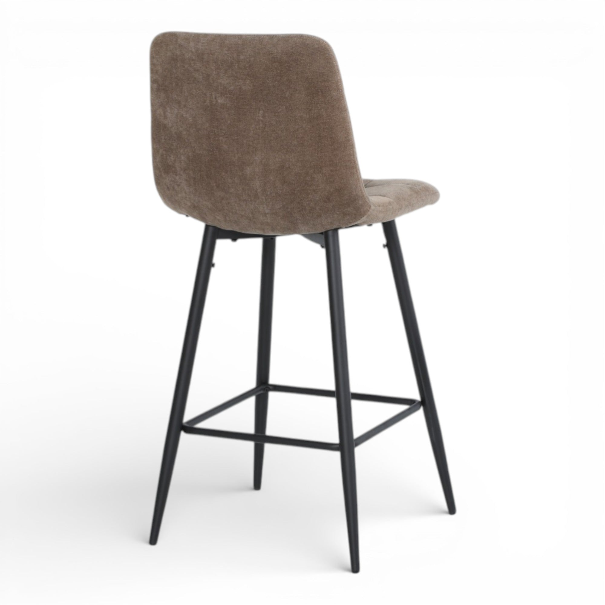 Lot de 2 chaises hautes / tabourets H65 cm tissu marron - MALOY