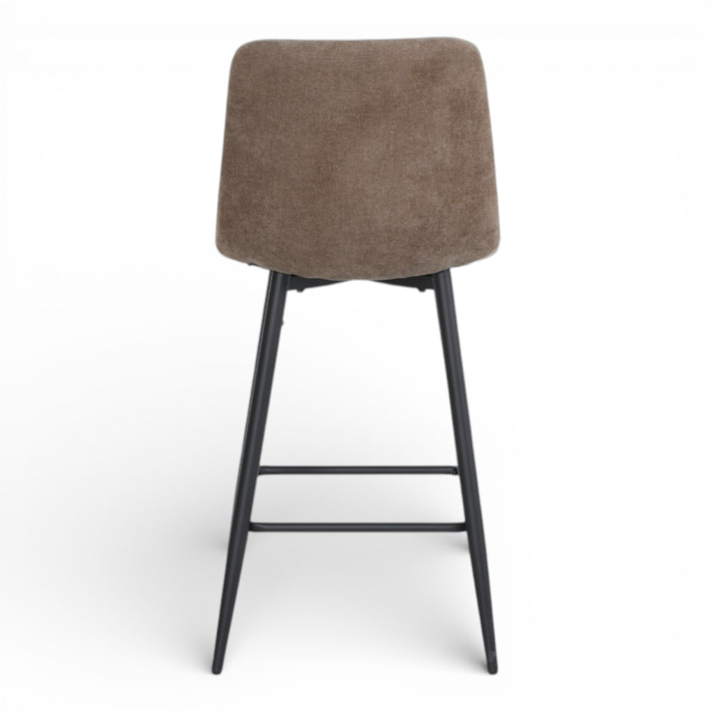 Lot de 2 chaises hautes / tabourets H65 cm tissu marron - MALOY