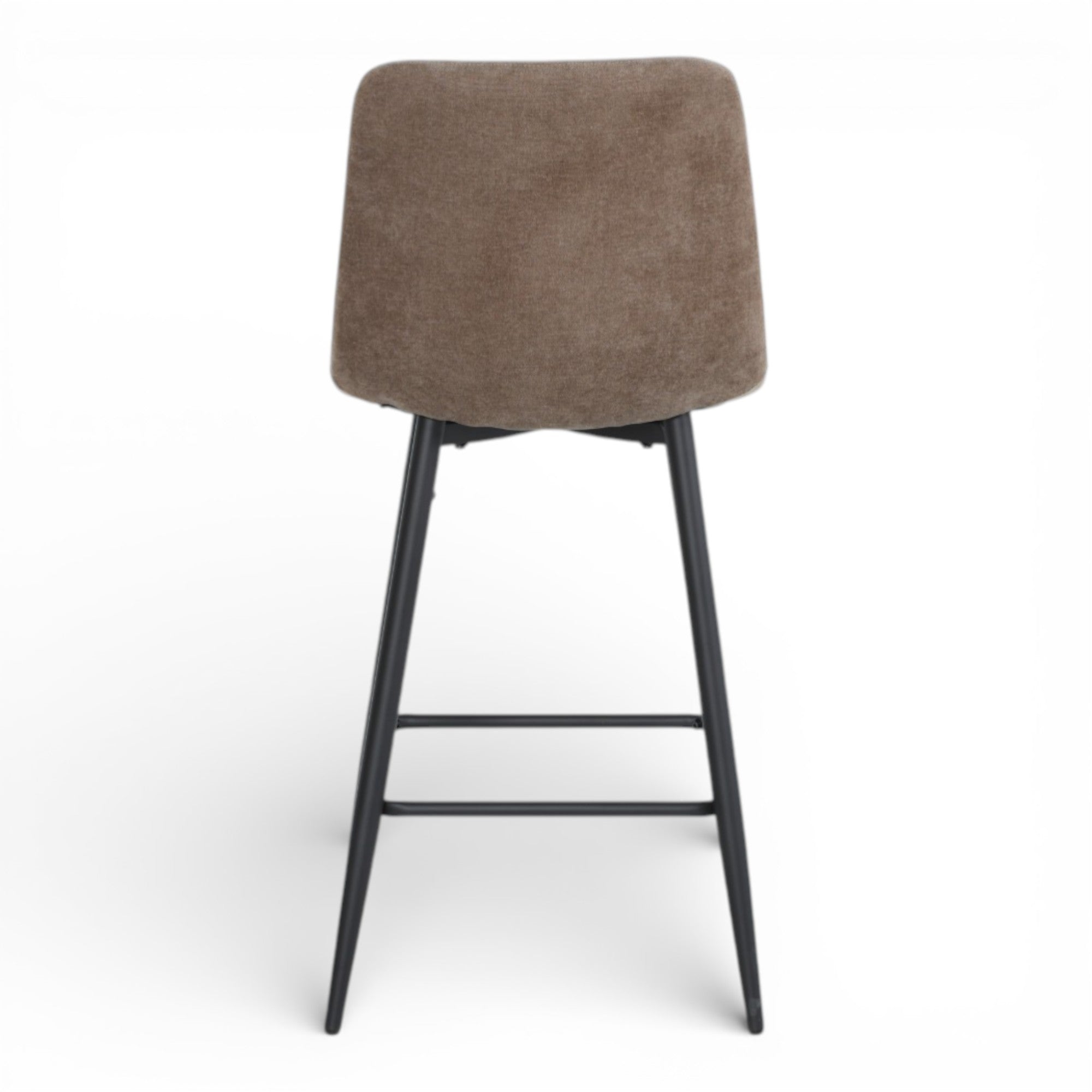 Lot de 2 chaises hautes / tabourets H65 cm tissu marron - MALOY