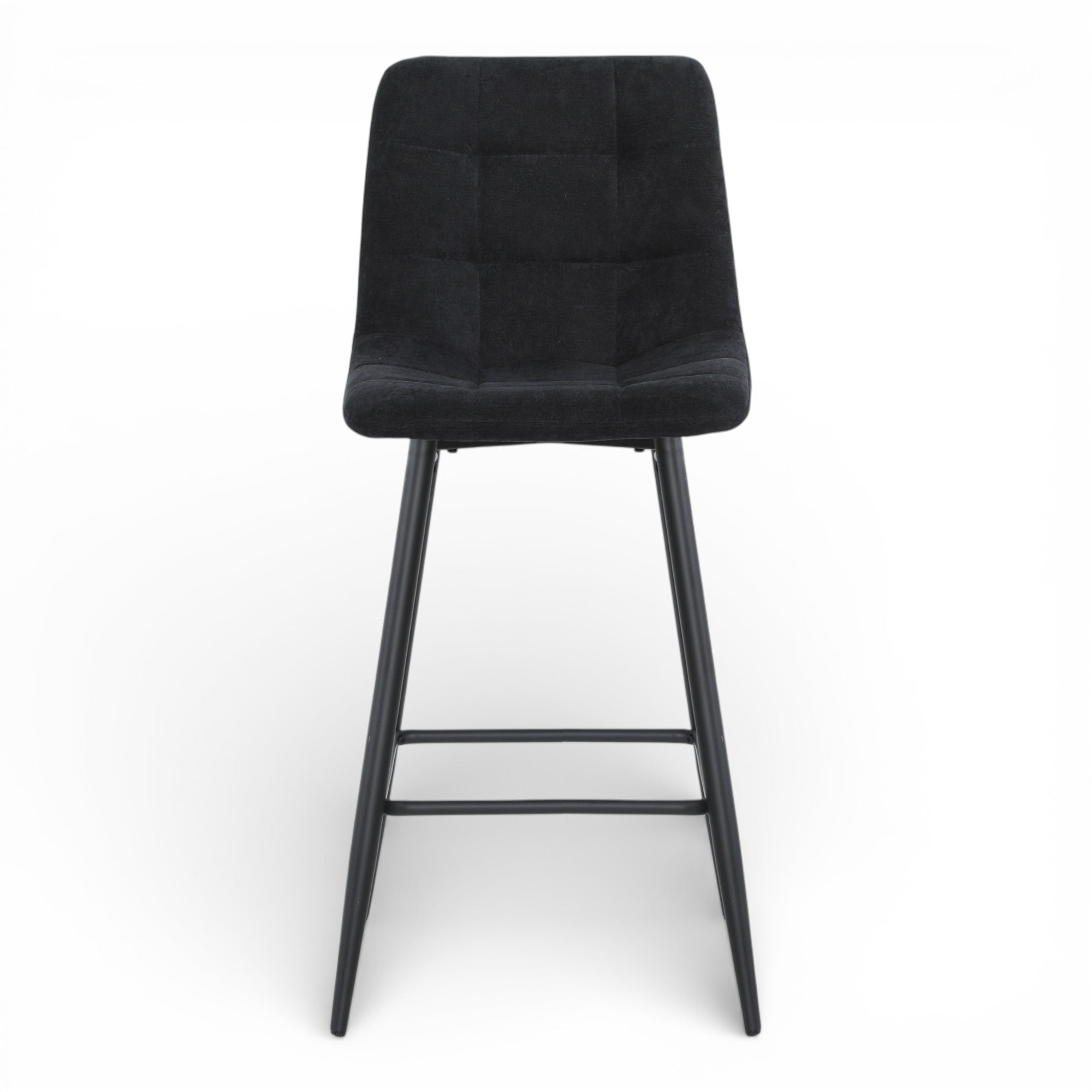 2 chaises hautes / tabourets H65 cm tissu NOIR - MALOY