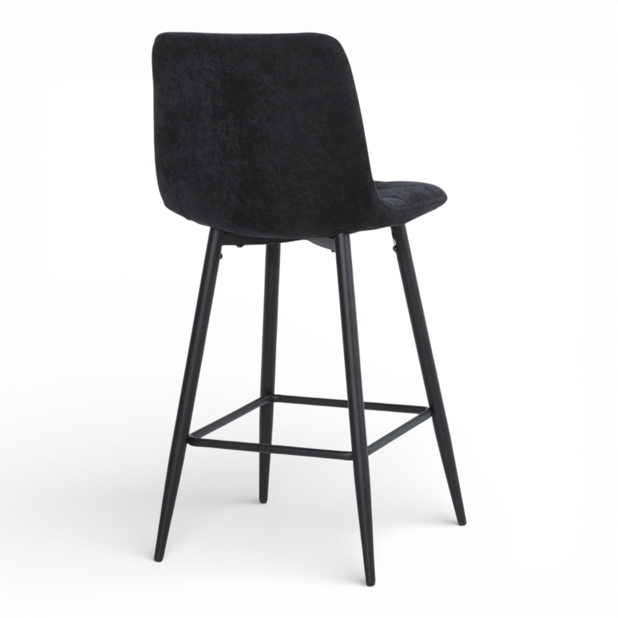 2 chaises hautes / tabourets H65 cm tissu NOIR - MALOY