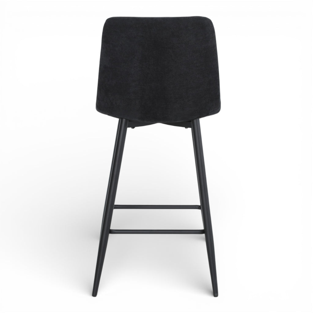 2 chaises hautes / tabourets H65 cm tissu NOIR - MALOY