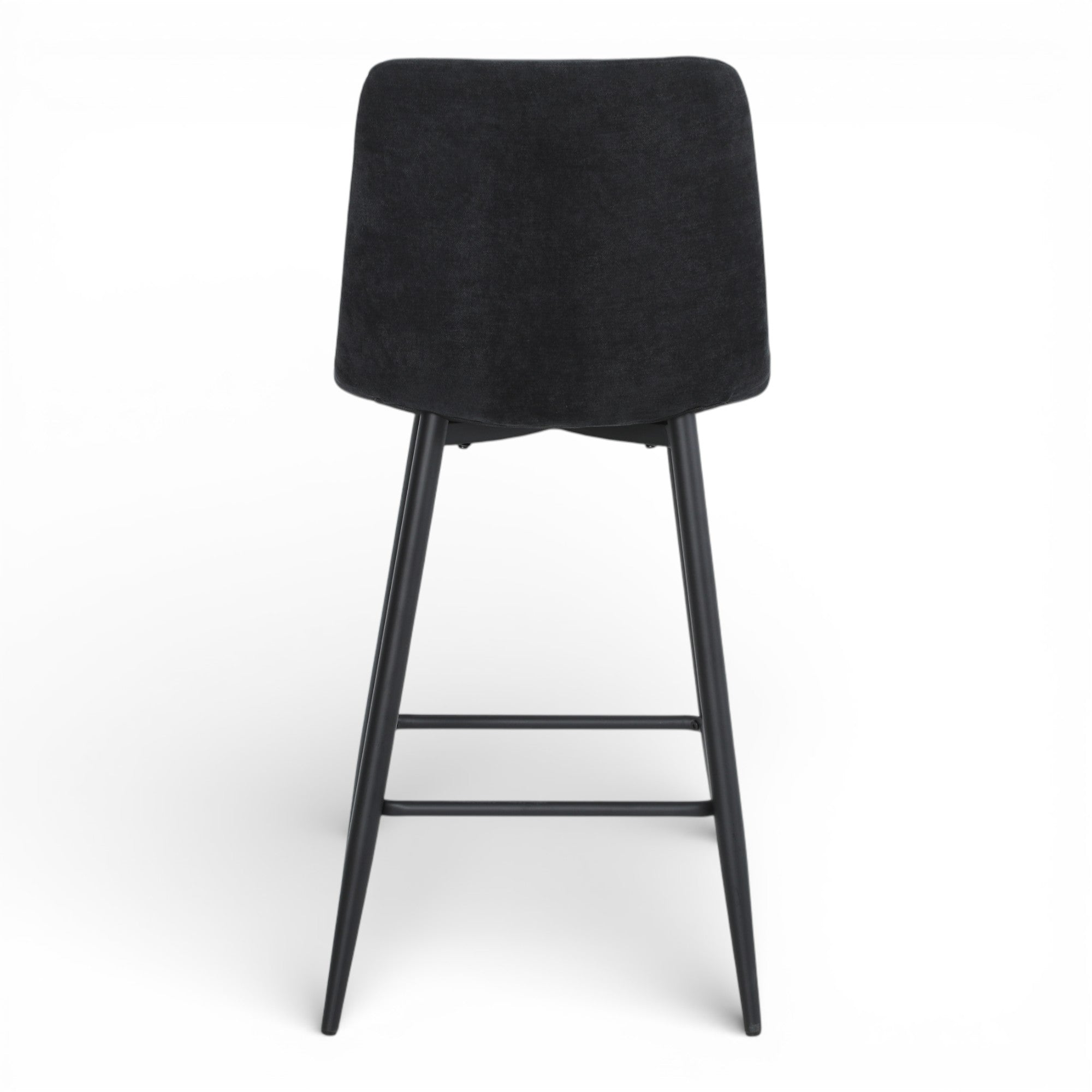 2 chaises hautes / tabourets H65 cm tissu NOIR - MALOY