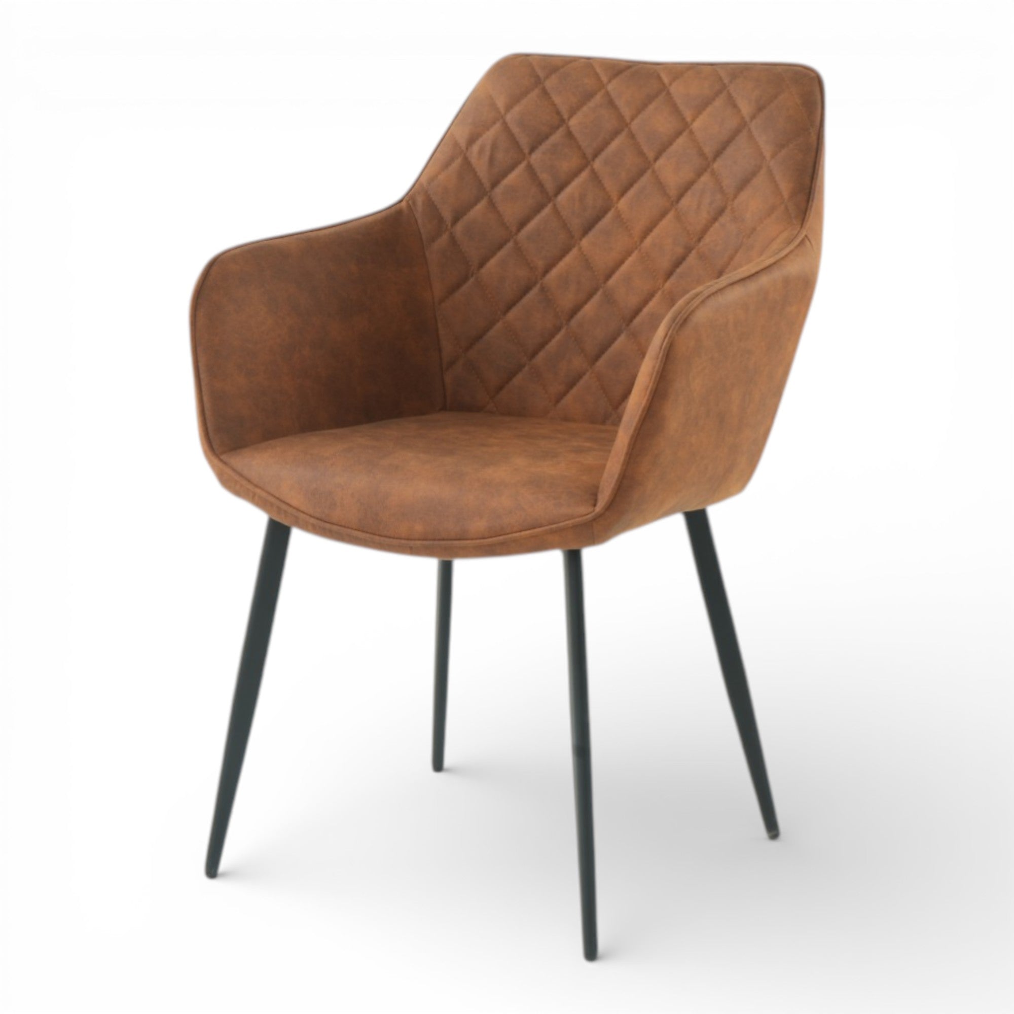 2 chaises avec accoudoirs tissu rouille pieds métal - ROLF