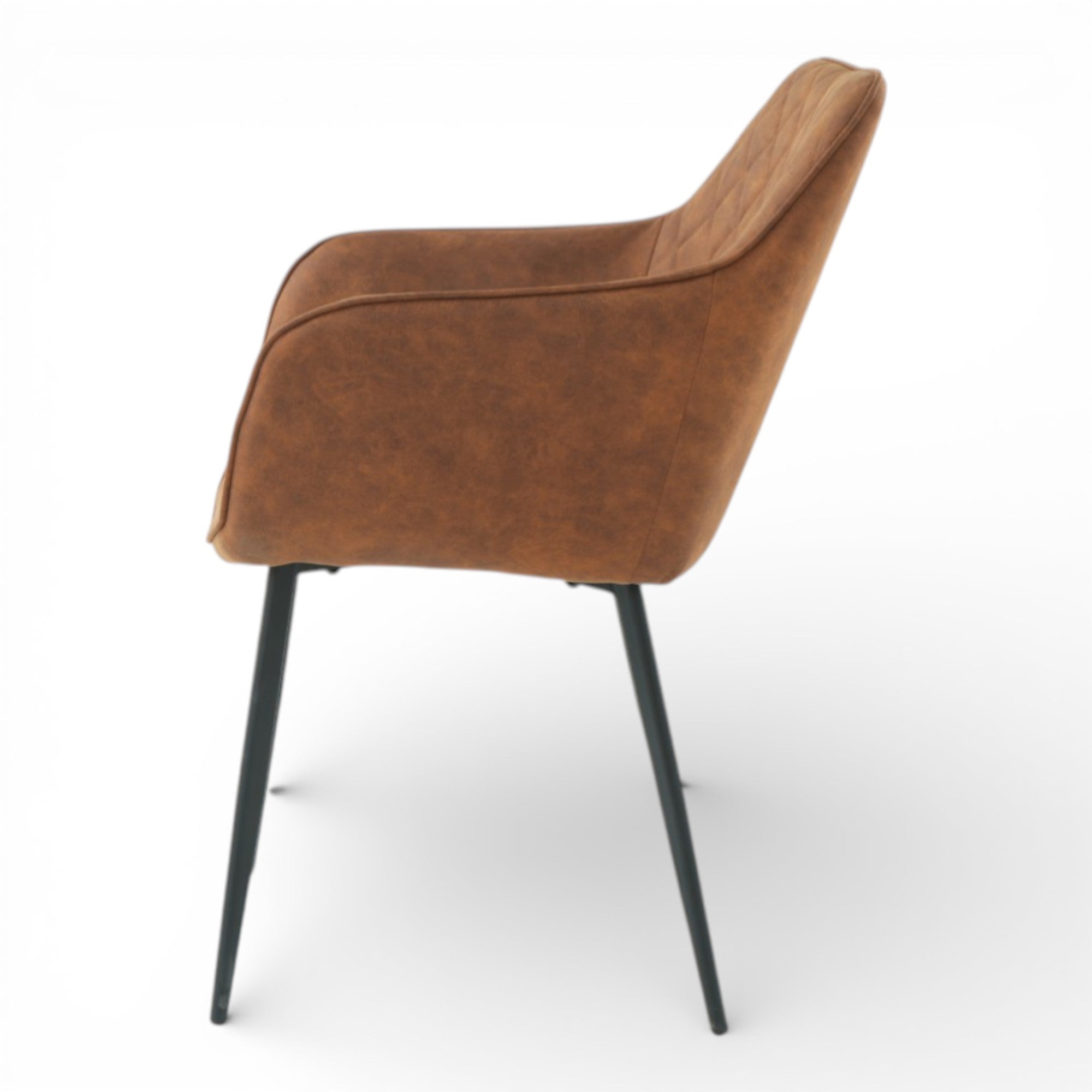 2 chaises avec accoudoirs tissu rouille pieds métal - ROLF
